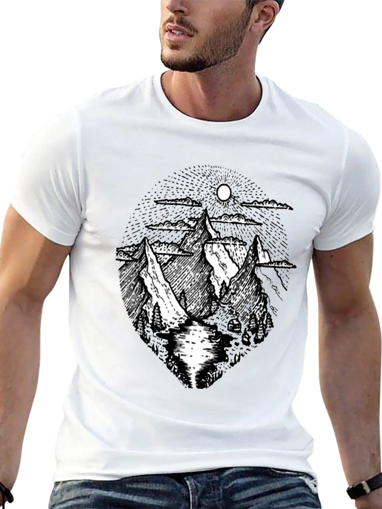 Mountain Graphic Black T-Shirt