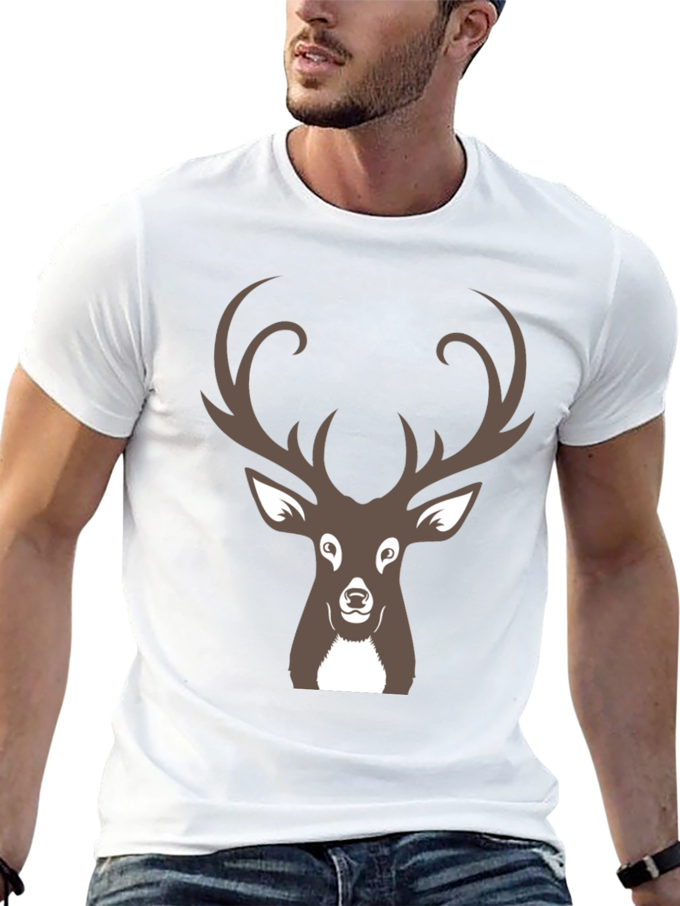 Deer Graphic Black T-Shirt for Men