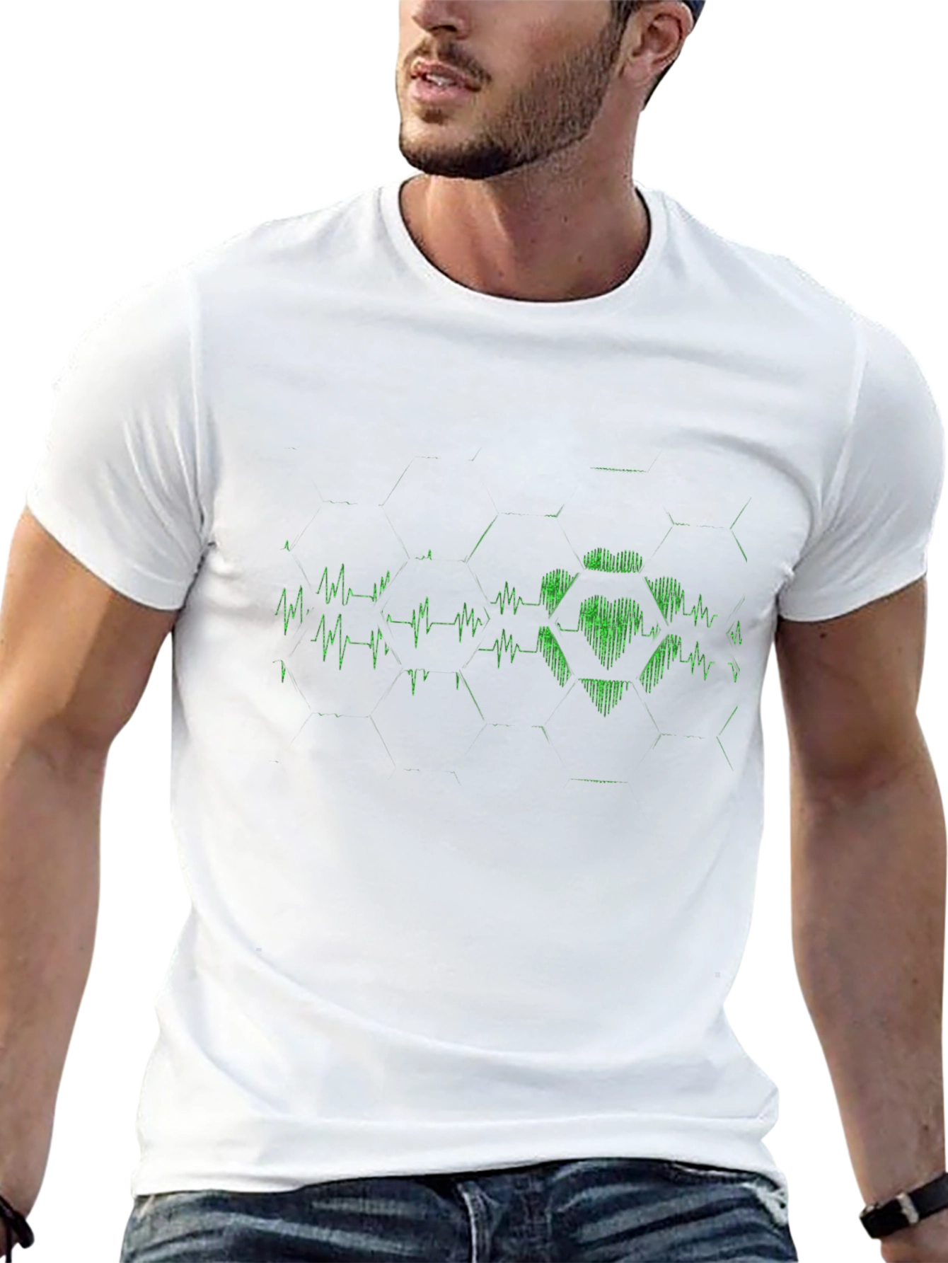 Heartbeat Hexagon Graphic Tee
