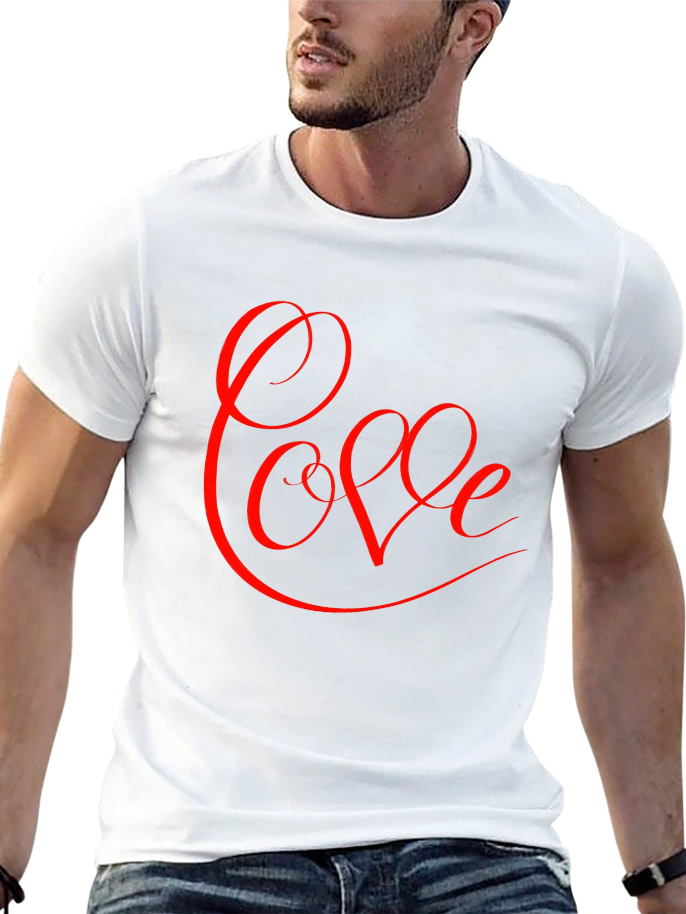 Love Script Graphic Tee - Black Cotton Blend