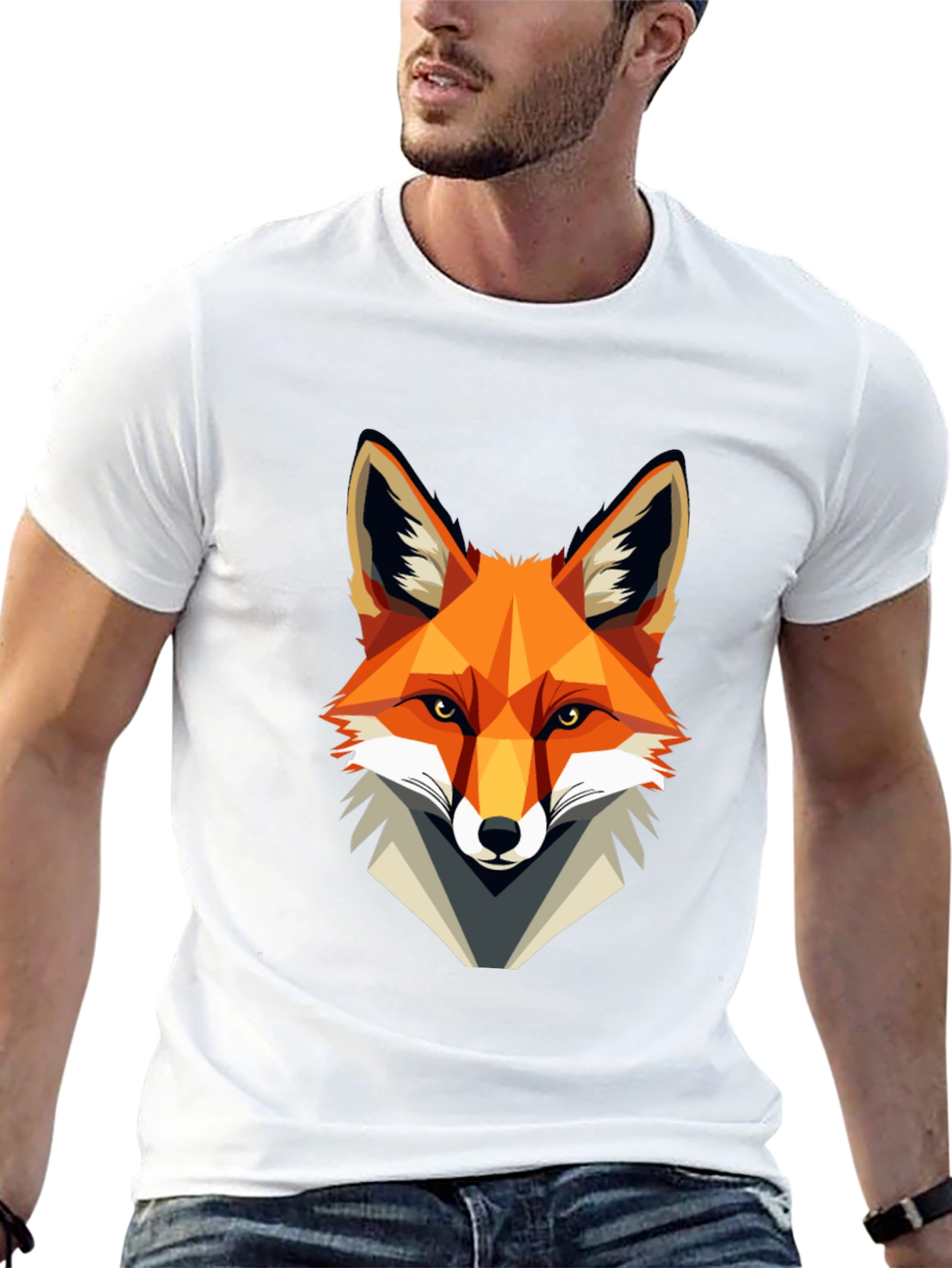 Fox Graphic Tee - Stylish Animal Print T-Shirt