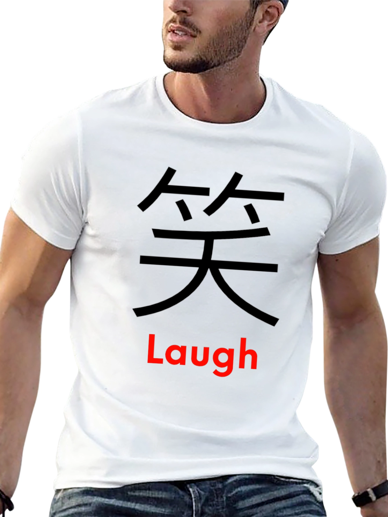 Laugh Graphic Tee - Black Cotton Comfort