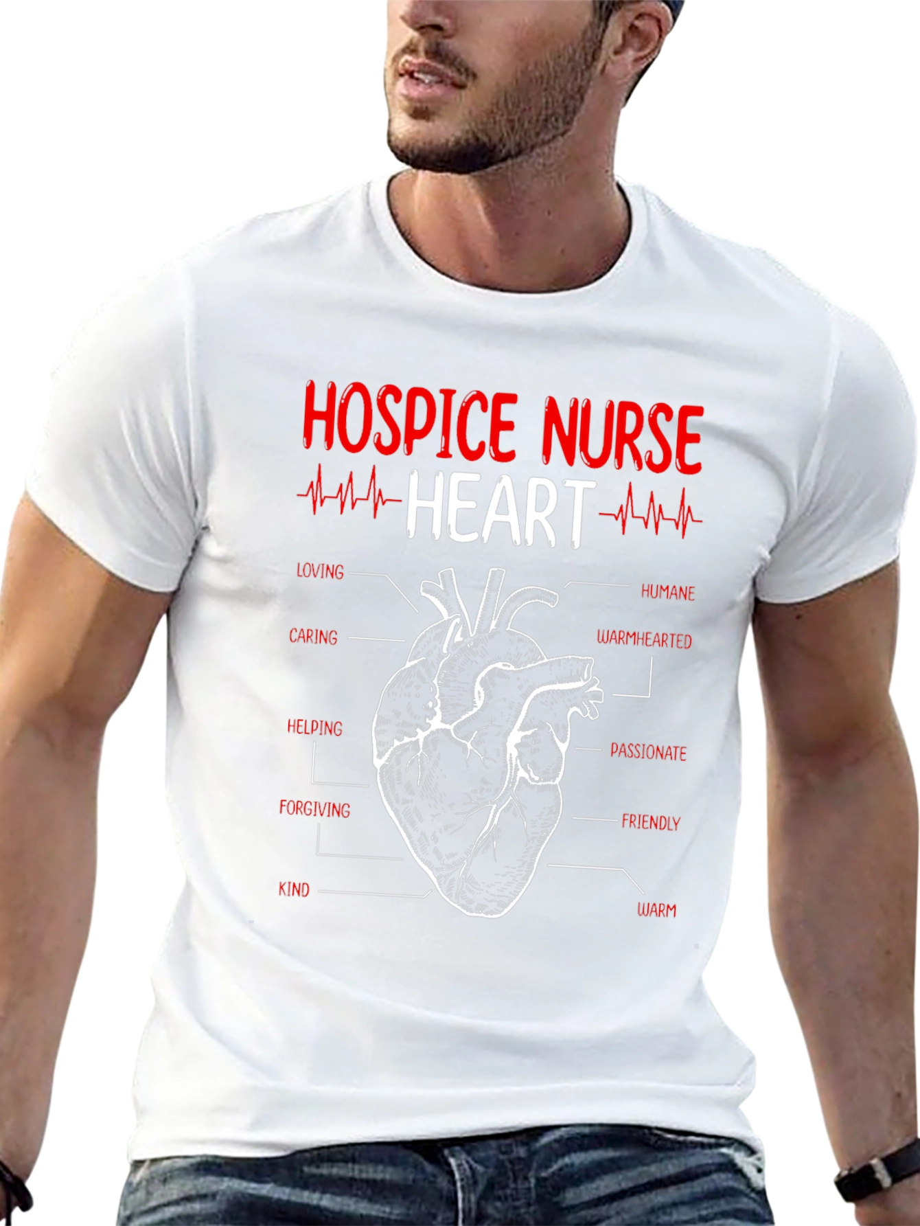 Hospice Nurse Heart Anatomy T-Shirt