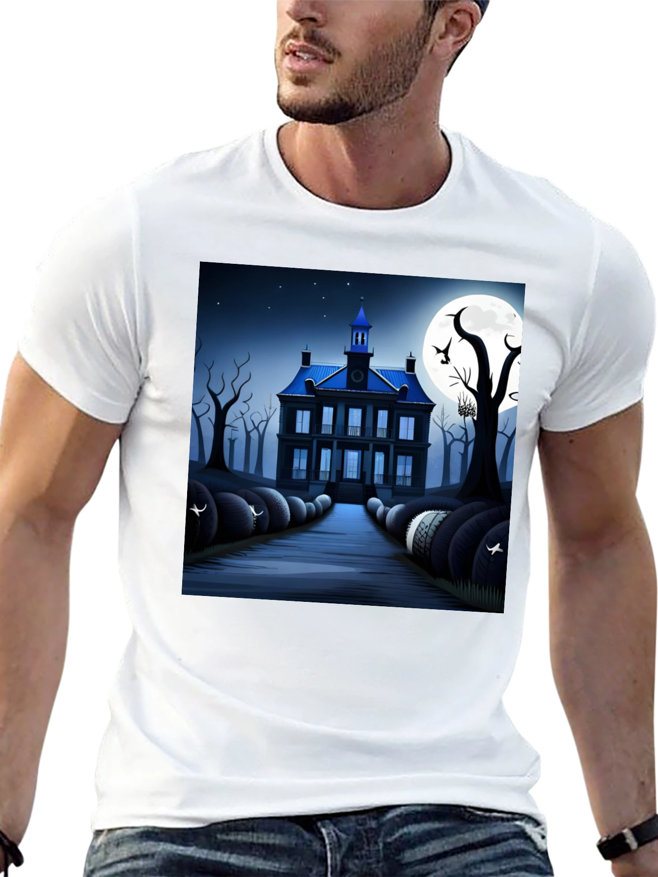 Haunted House T-Shirt - Spooky Halloween Design