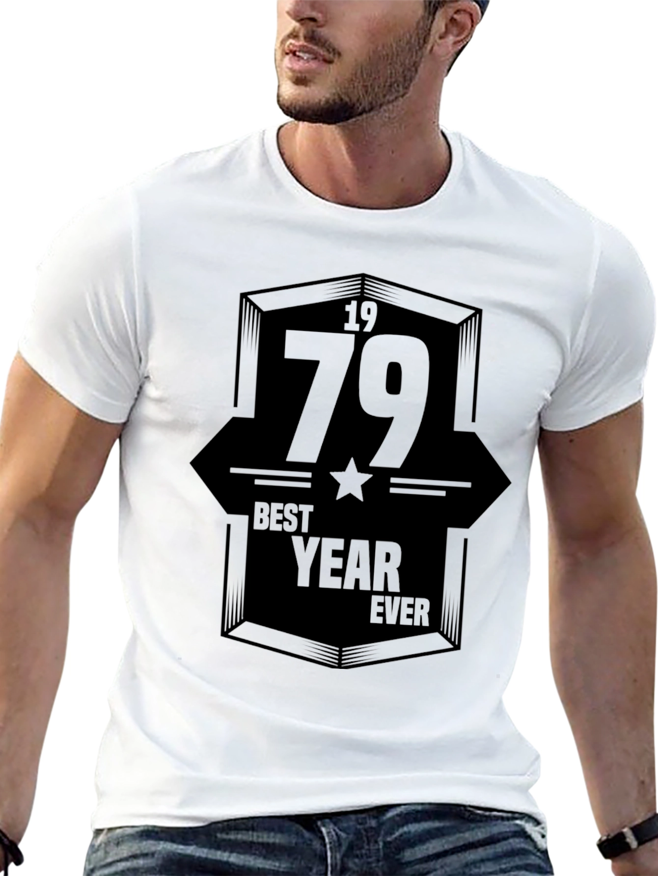 1979 Best Year Ever Graphic T-Shirt - Black