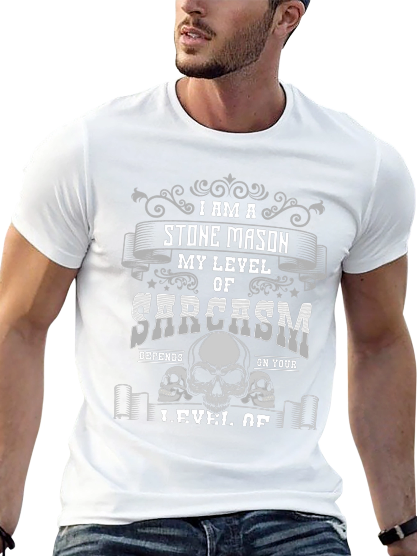 Stone Mason Sarcasm T-Shirt - Skull Design