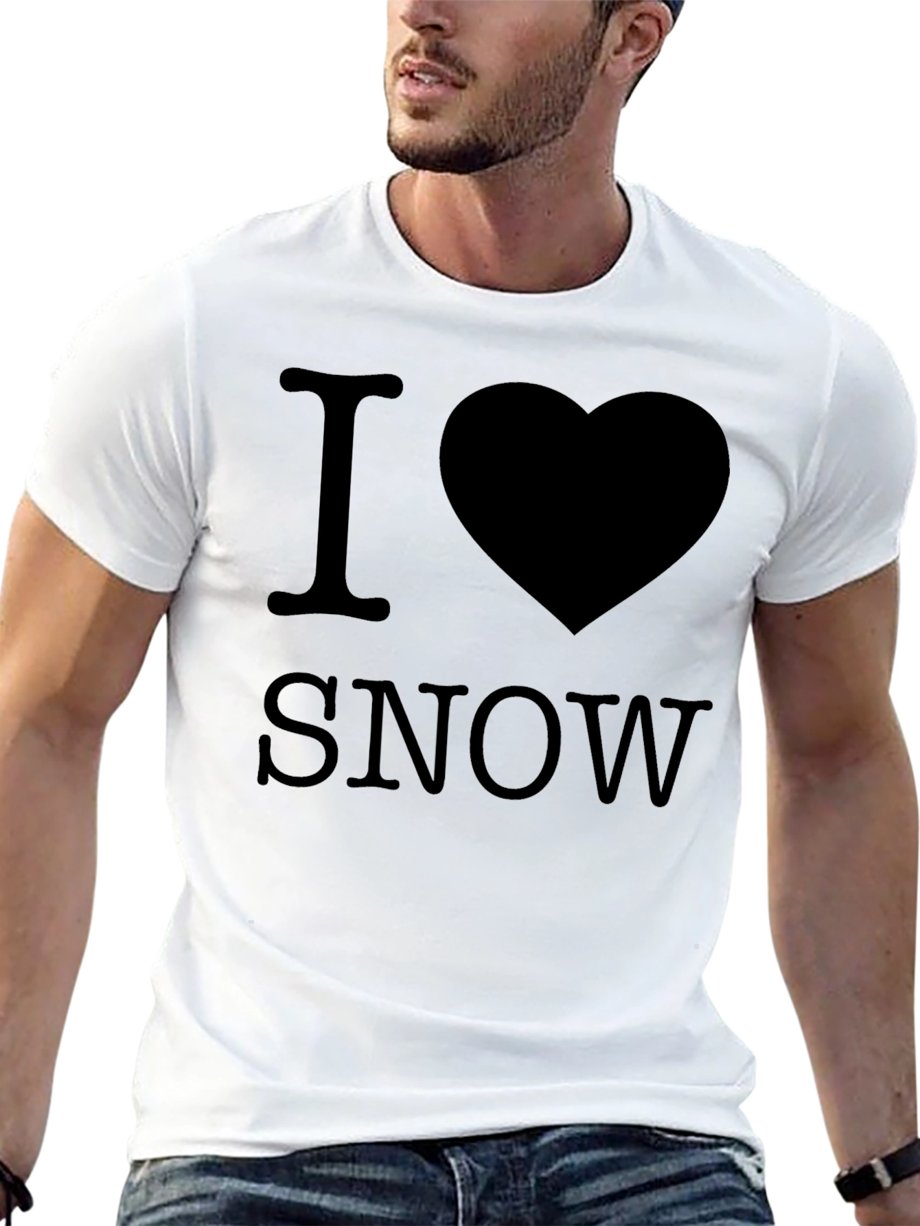 I Love Snow Black T-Shirt