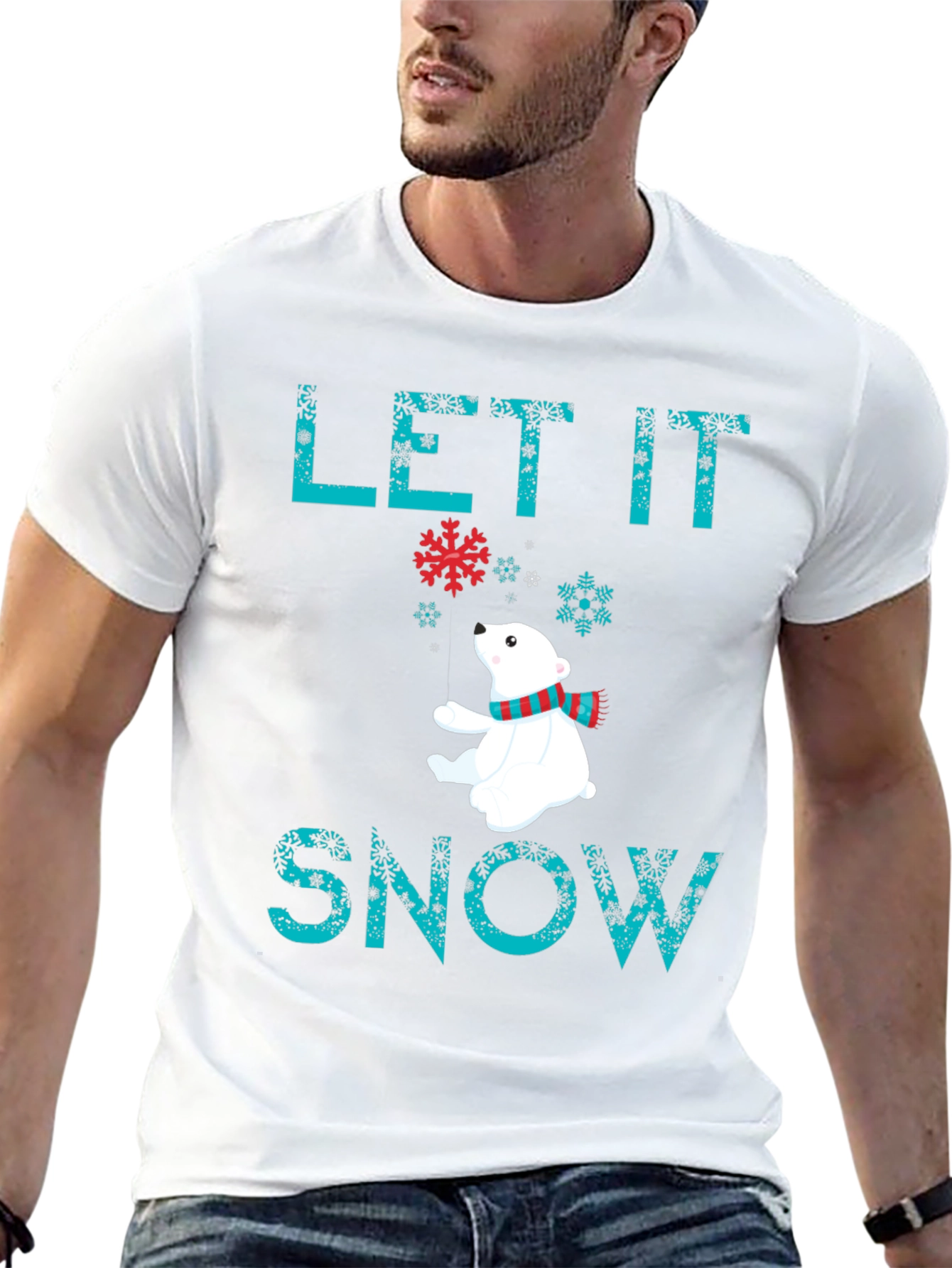 Let It Snow Polar Bear Graphic Tee