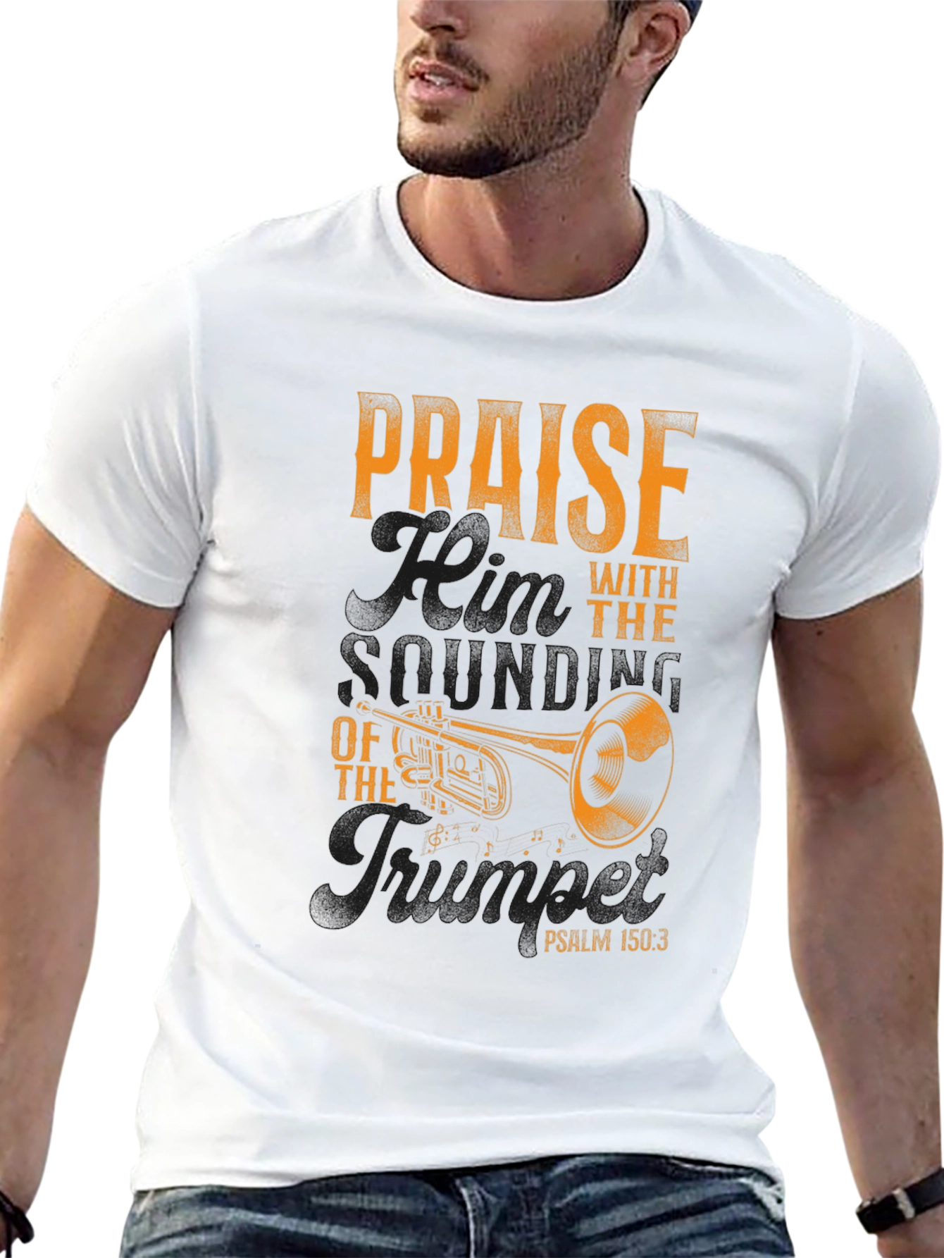 Praise with Trumpet Graphic T-Shirt