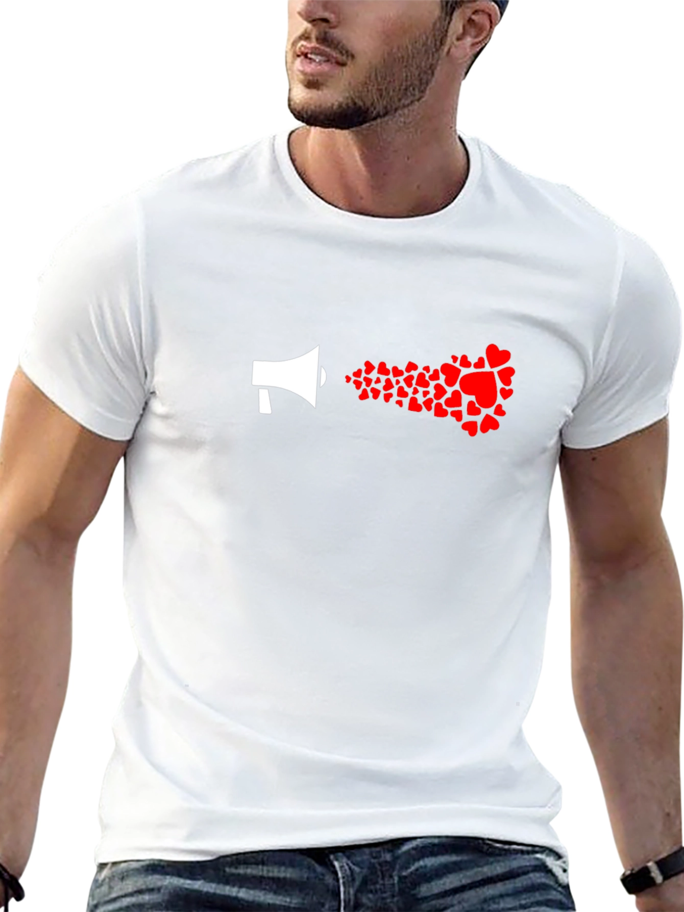 Love Loudly: Heart Megaphone Graphic Tee