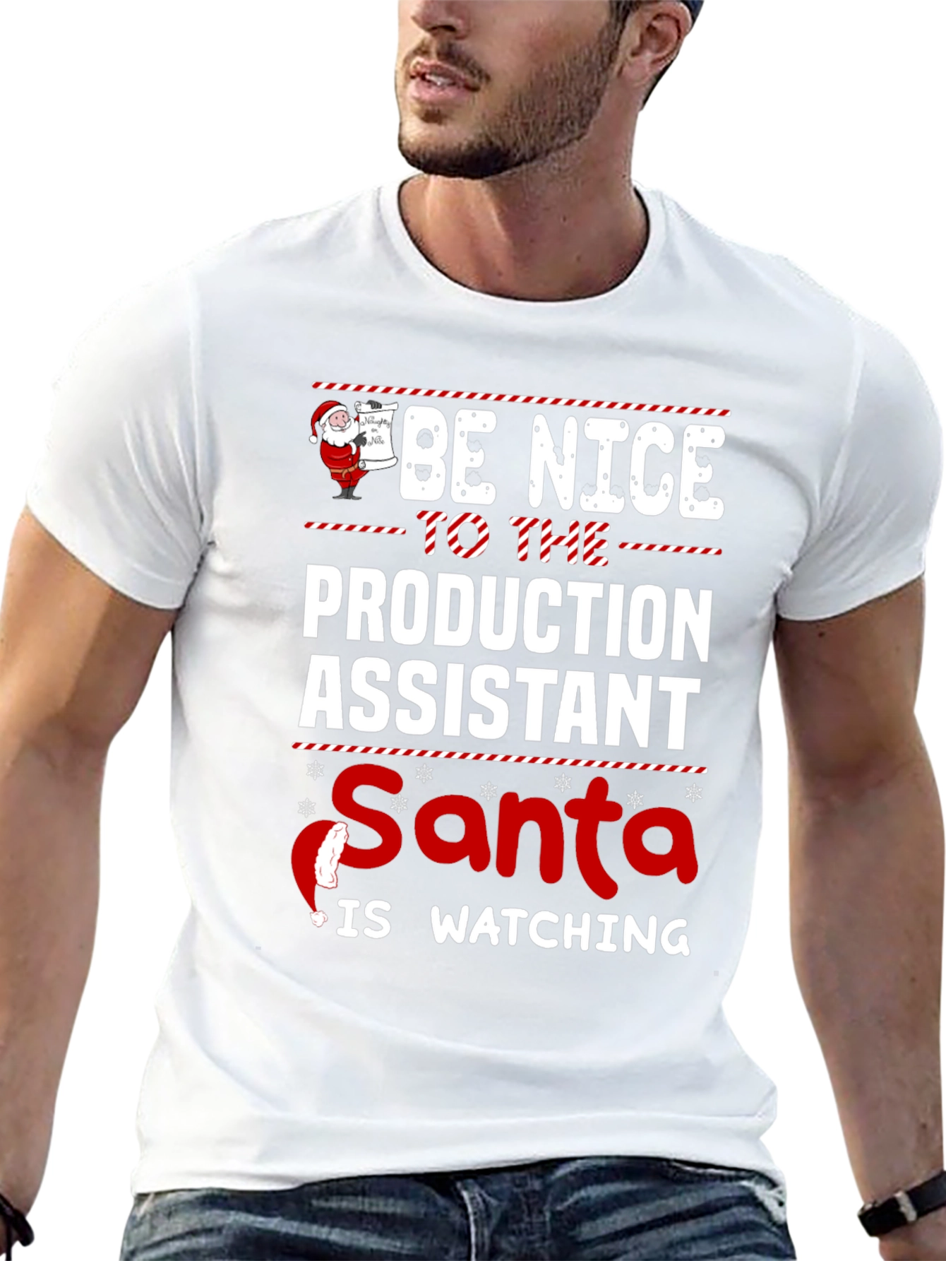 Be Nice To The Production Assistant Santa T-Shirt