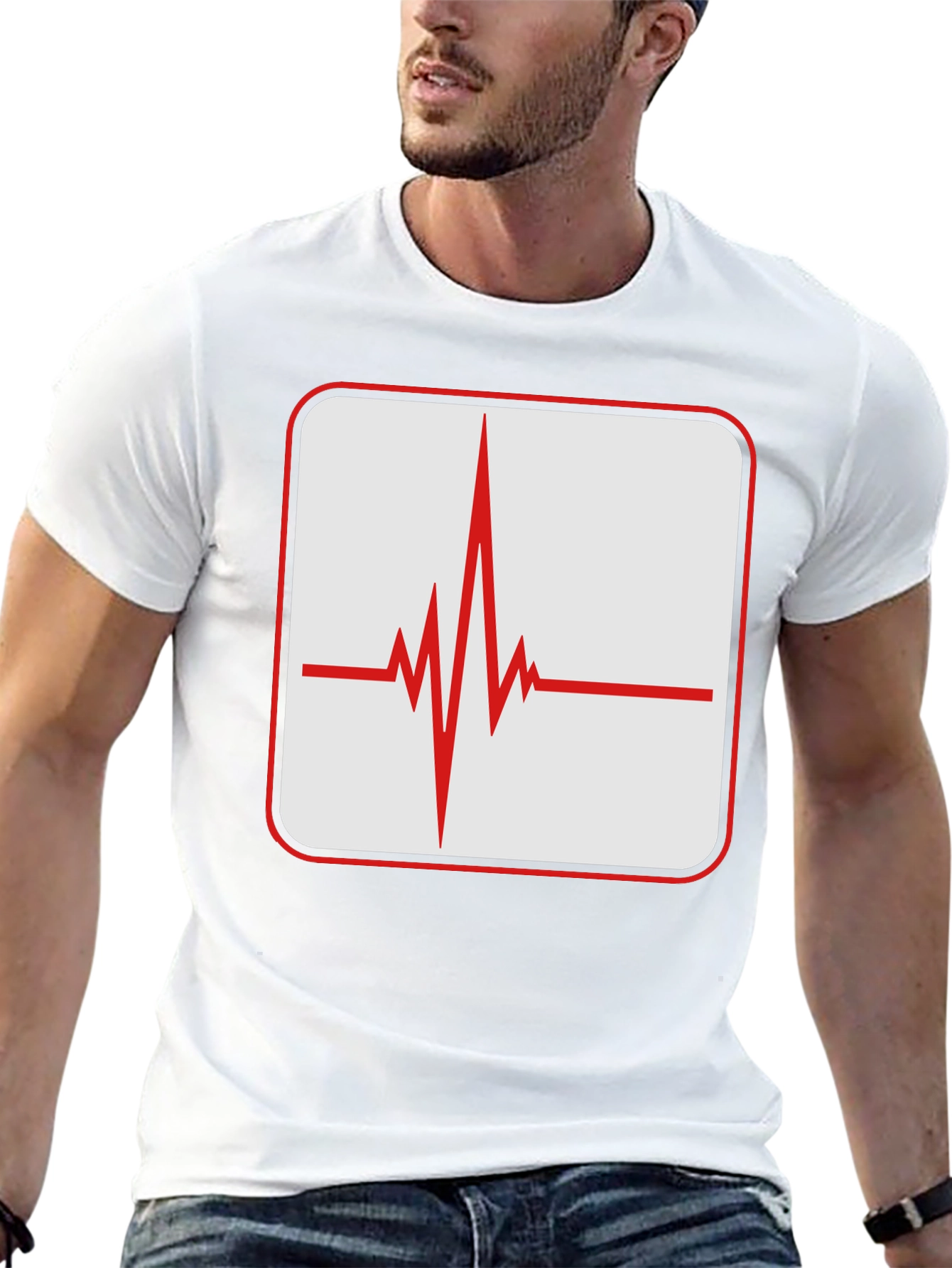 Heartbeat Graphic Tee - Stylish ECG Pulse Shirt