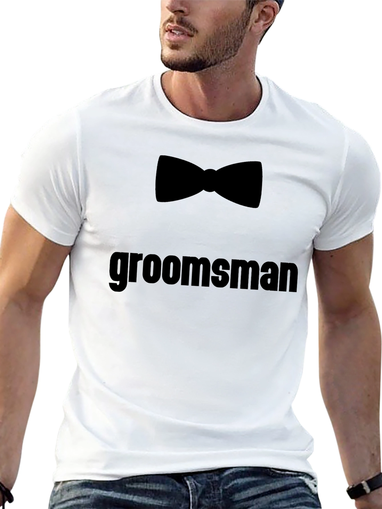Groomsman Bowtie Black T-Shirt