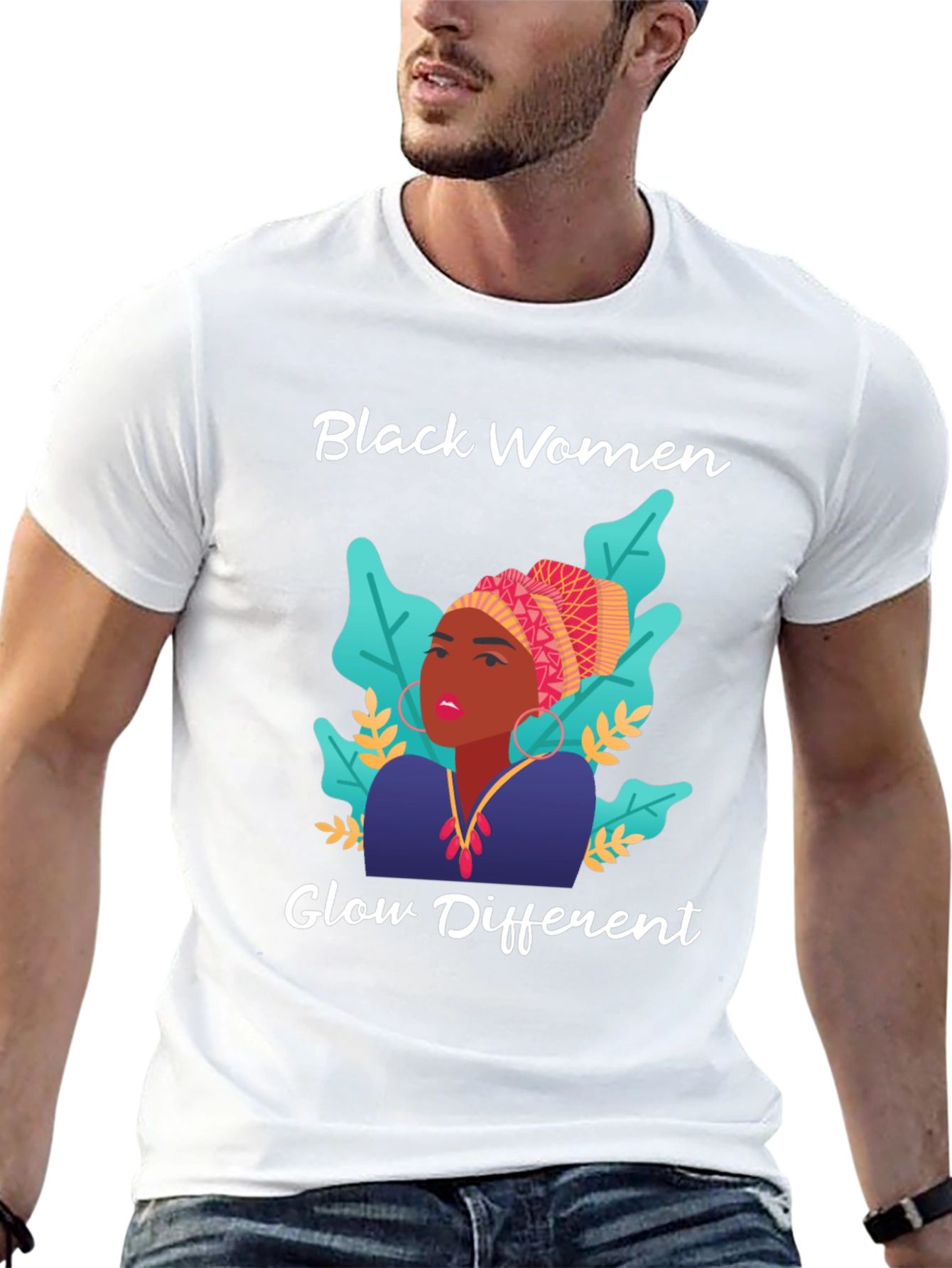 Black Women Glow Different Graphic Tee
