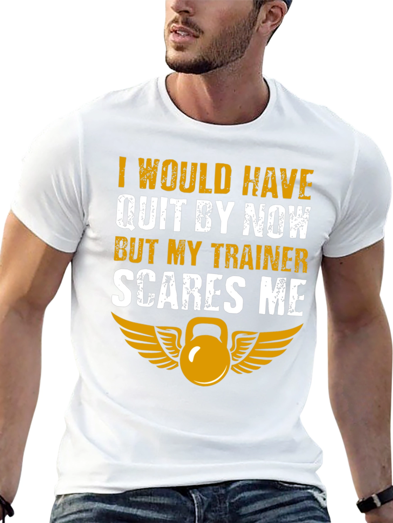Funny Workout T-Shirt - My Trainer Scares Me