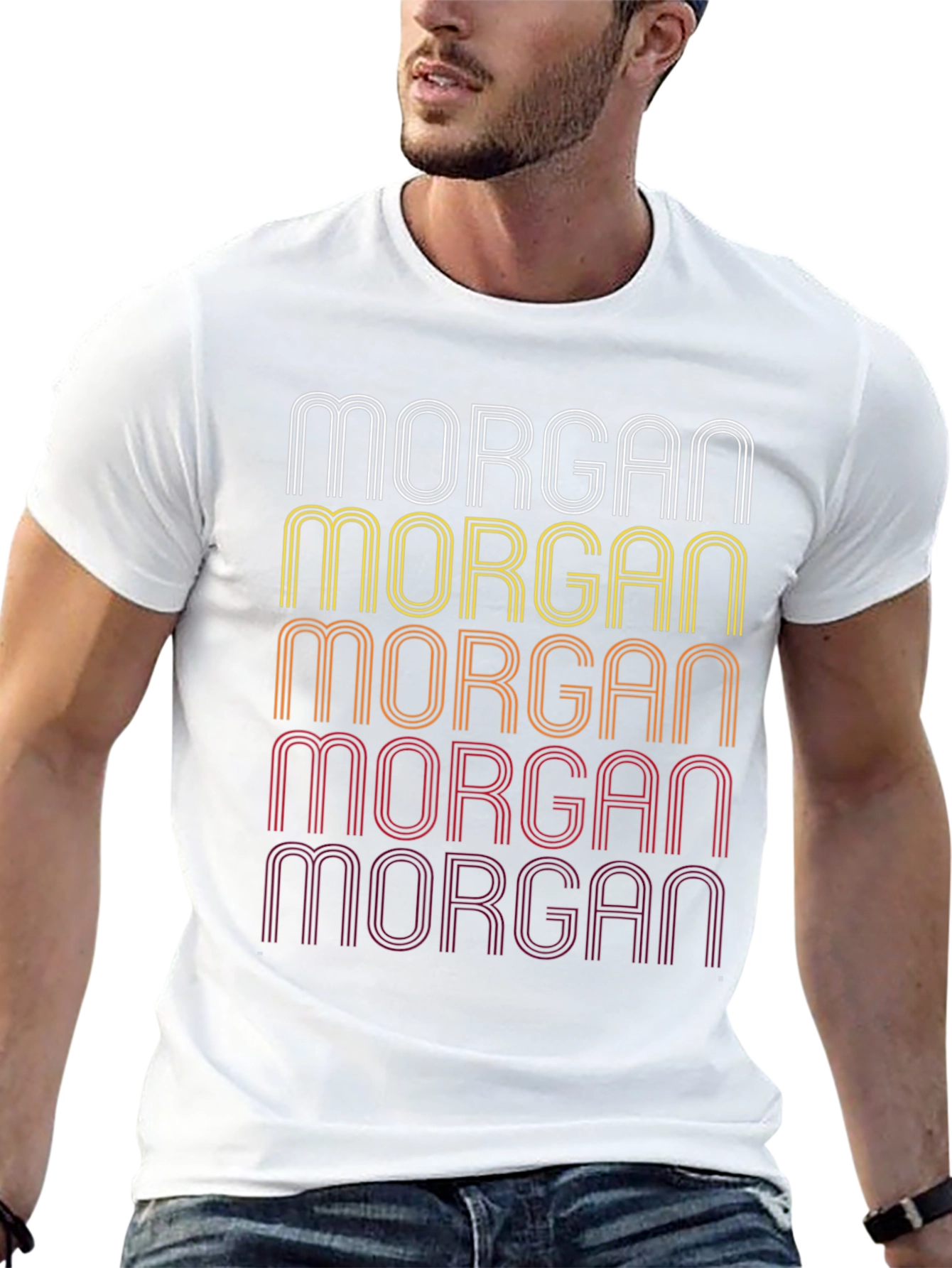 Morgan Retro Stacked Name T-Shirt