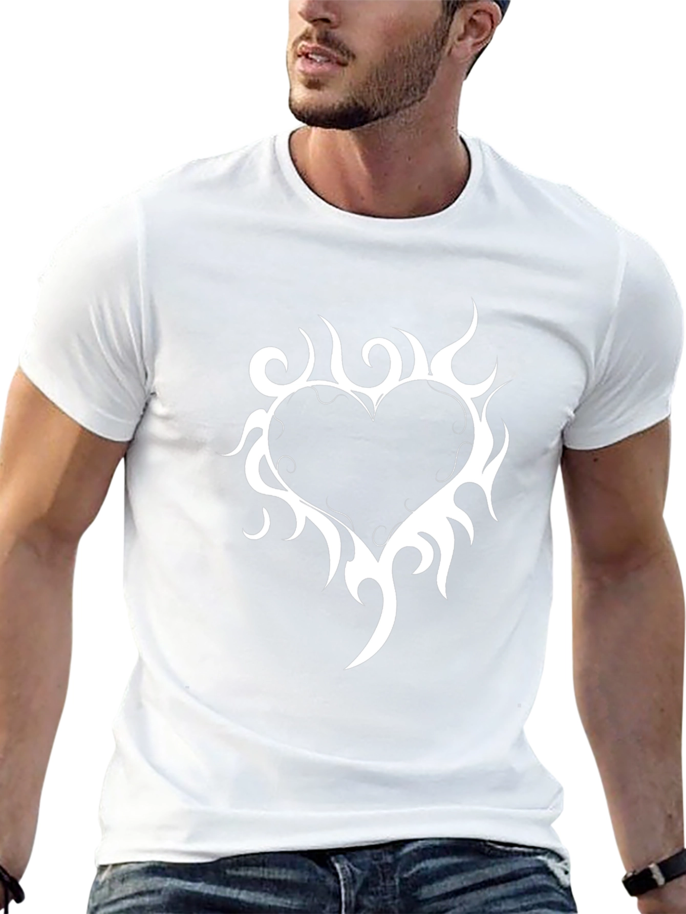 Tribal Heart Graphic Black T-Shirt