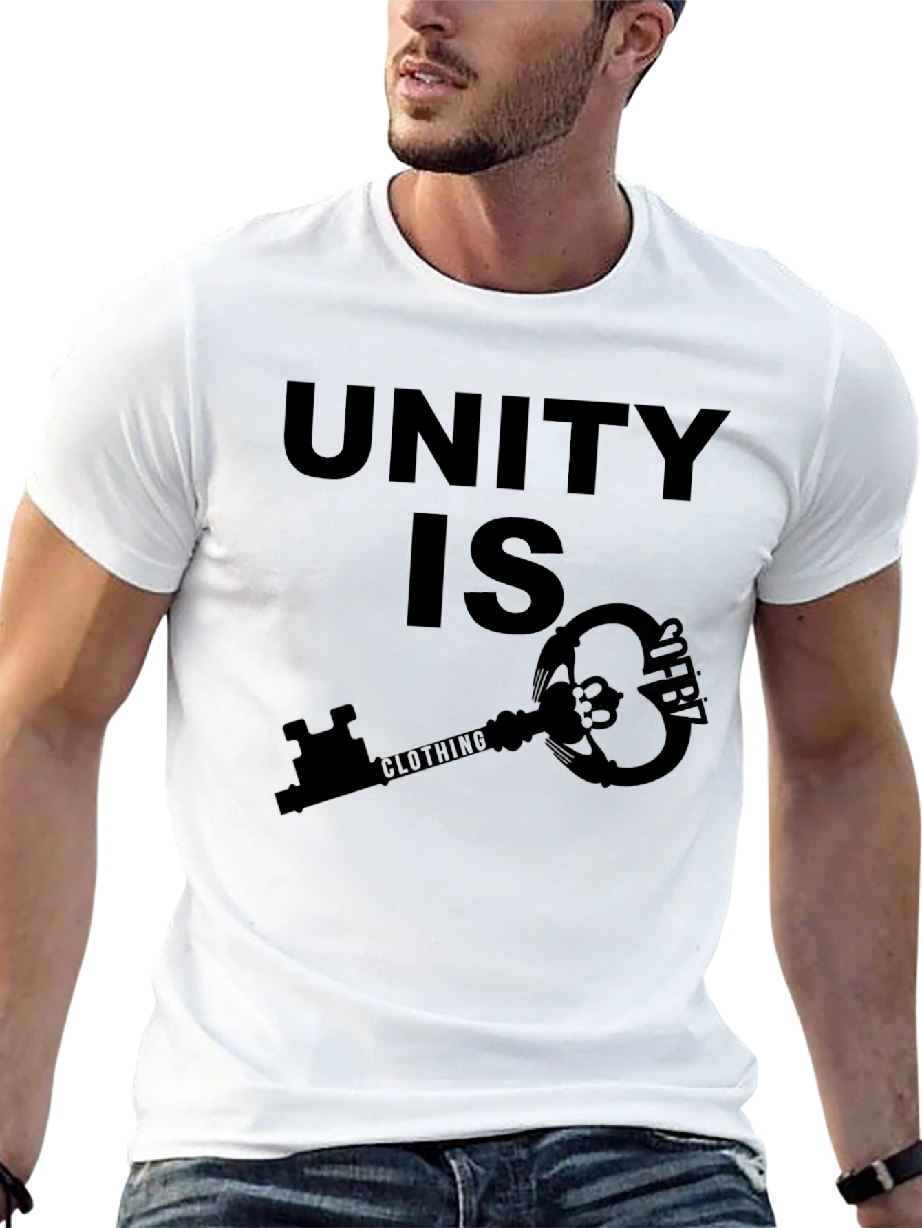 Unity Key Graphic Tee - Black Cotton T-Shirt