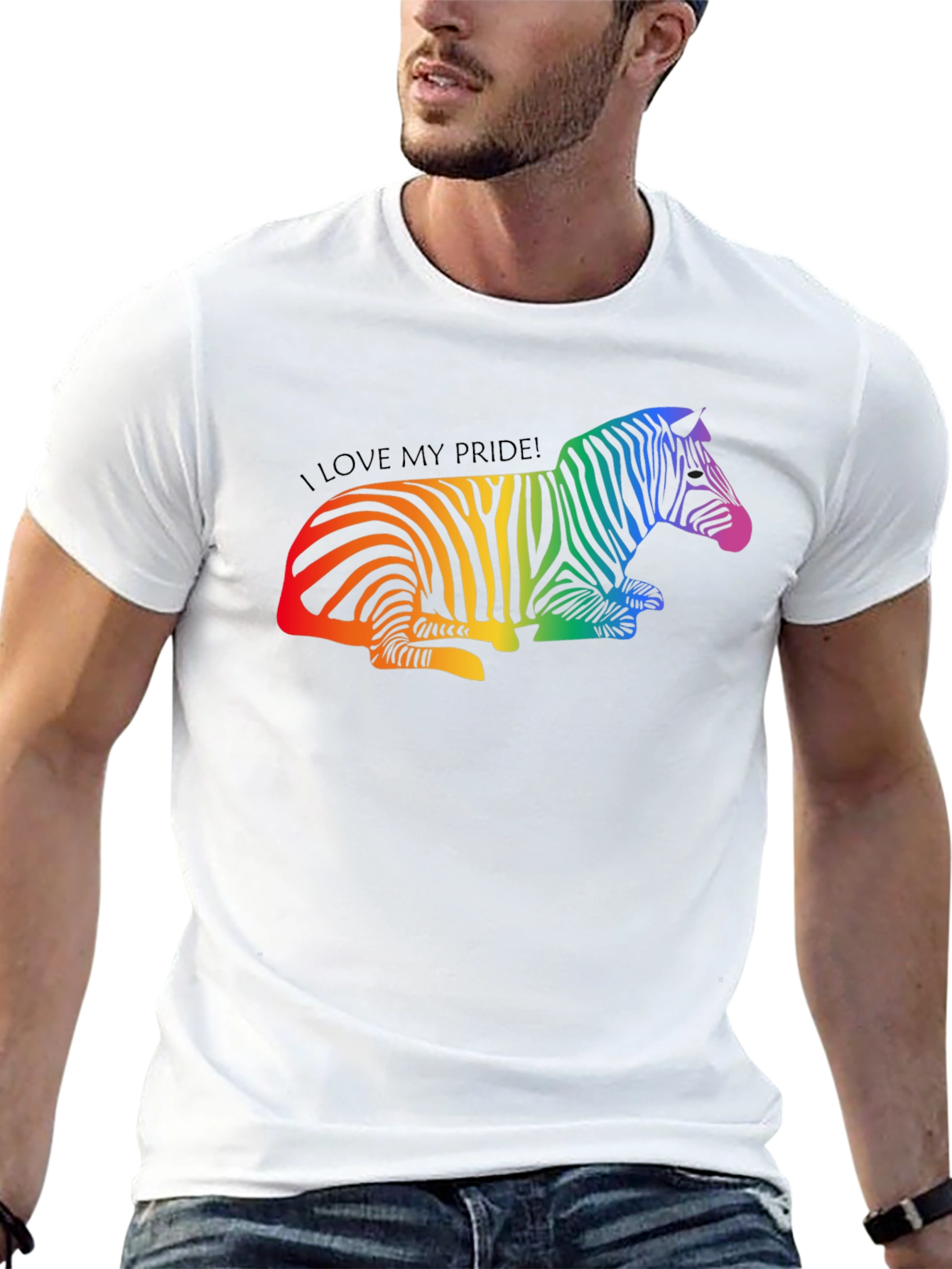Rainbow Pride Zebra Graphic Tee - Stylish Unisex T-Shirt