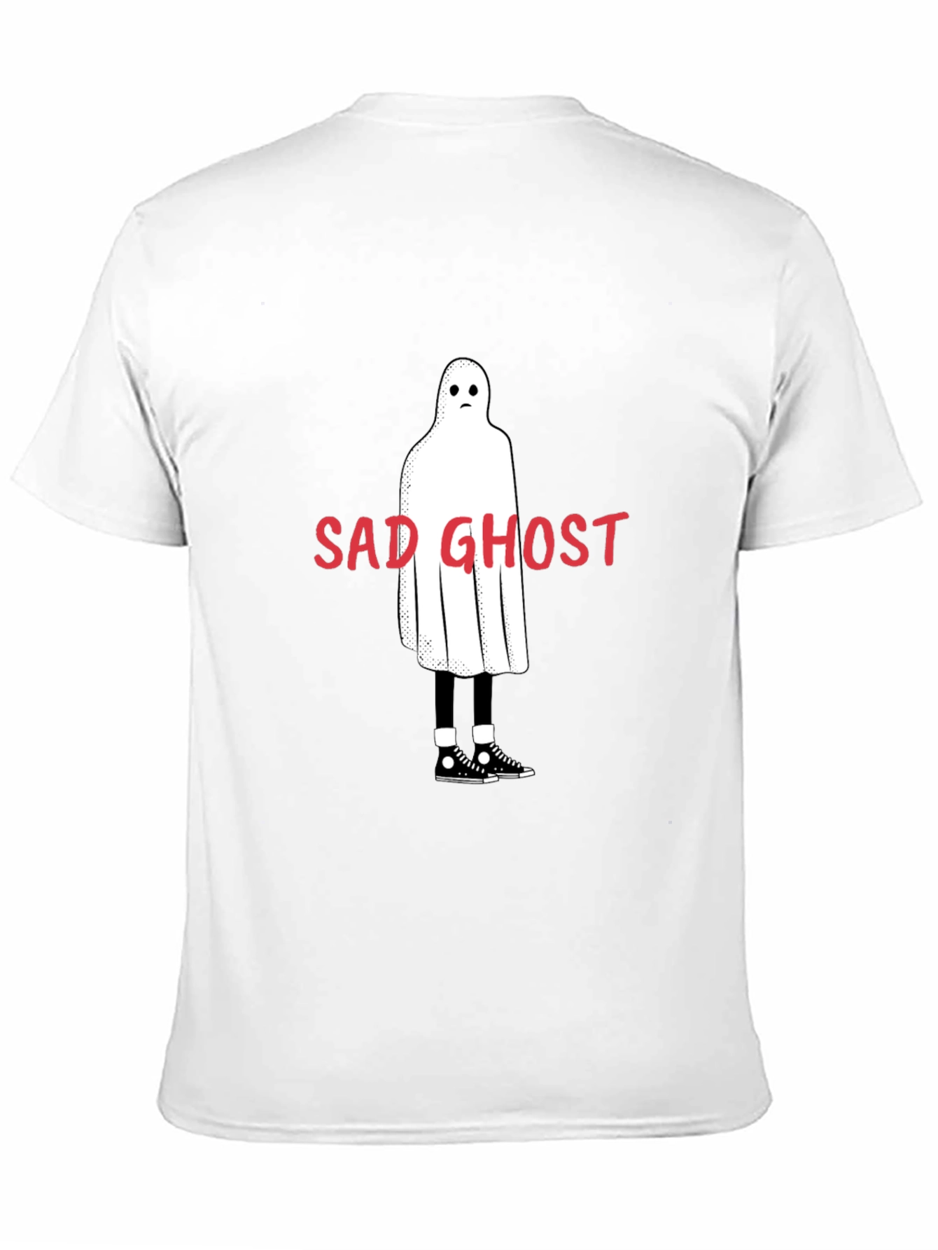 Sad Ghost Graphic T-Shirt - Mens Black Tee