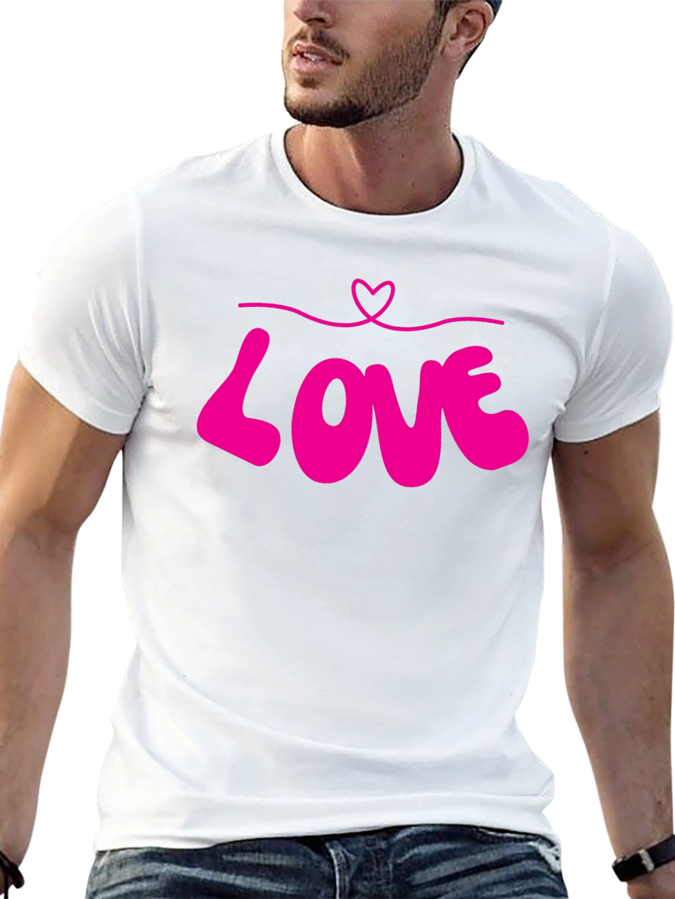 Love Heart Graphic Tee - Black Unisex T-Shirt
