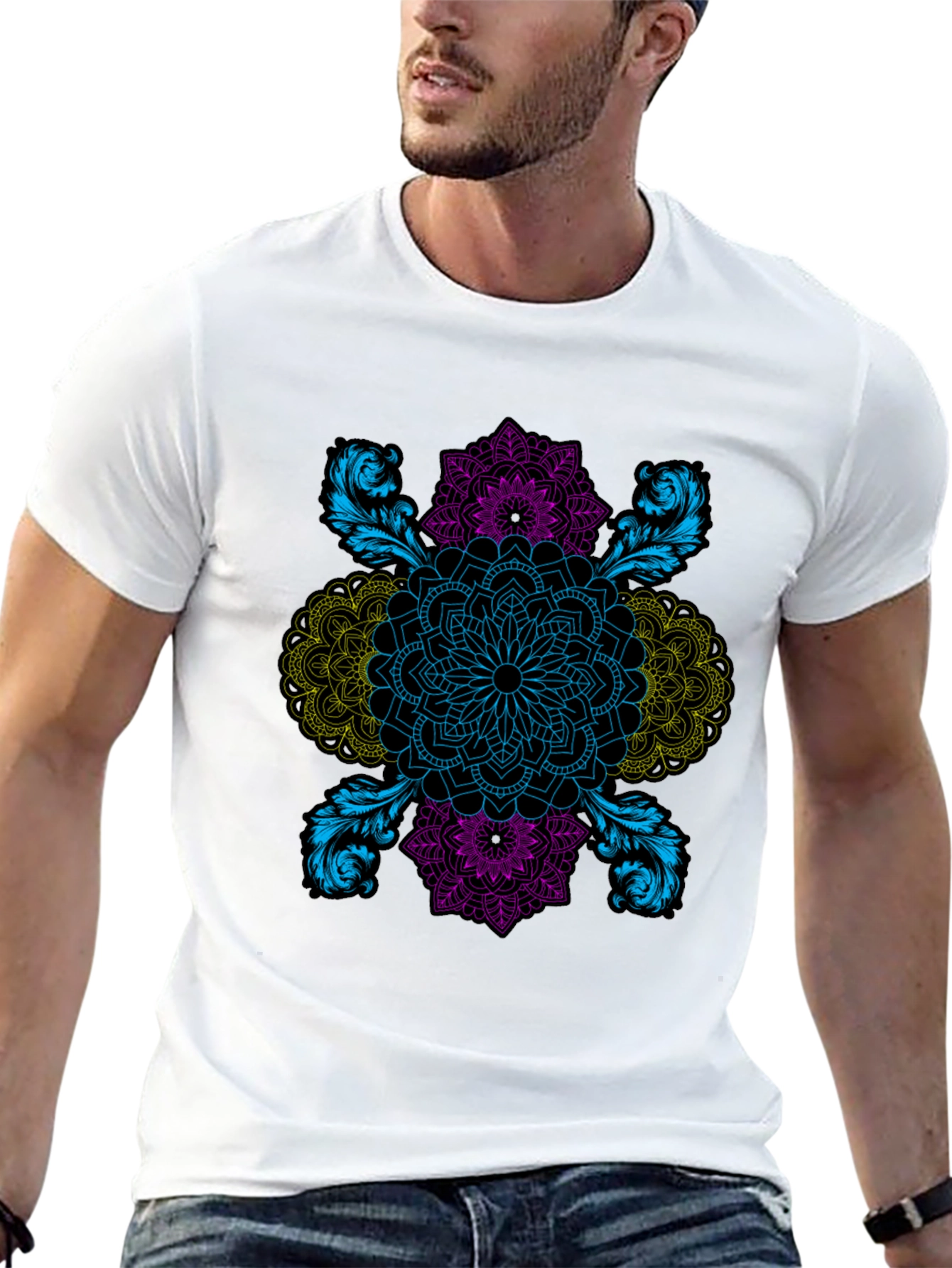 Intricate Mandala Graphic Black T-Shirt