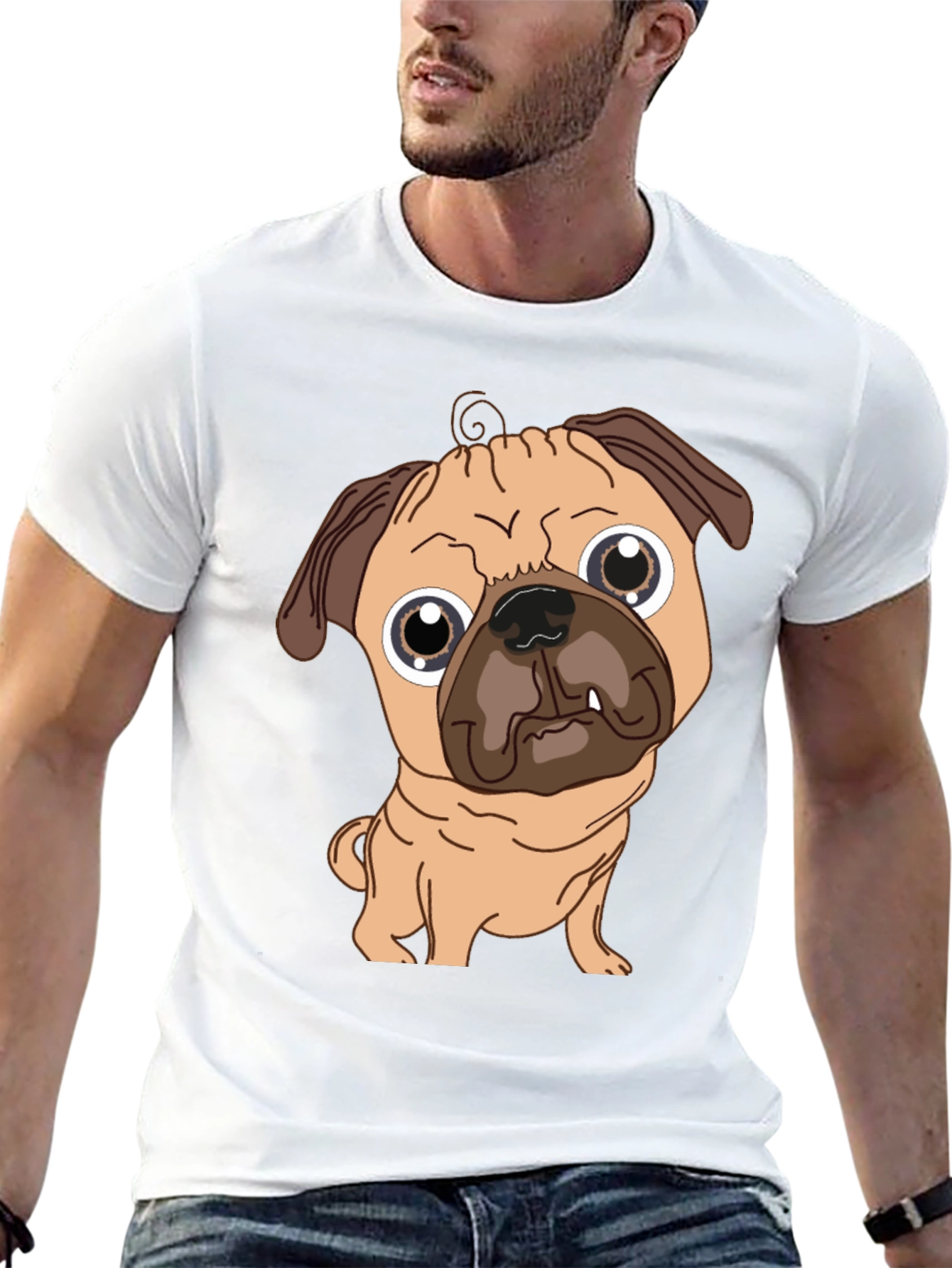 Pug Graphic Tee - Cute Dog T-Shirt