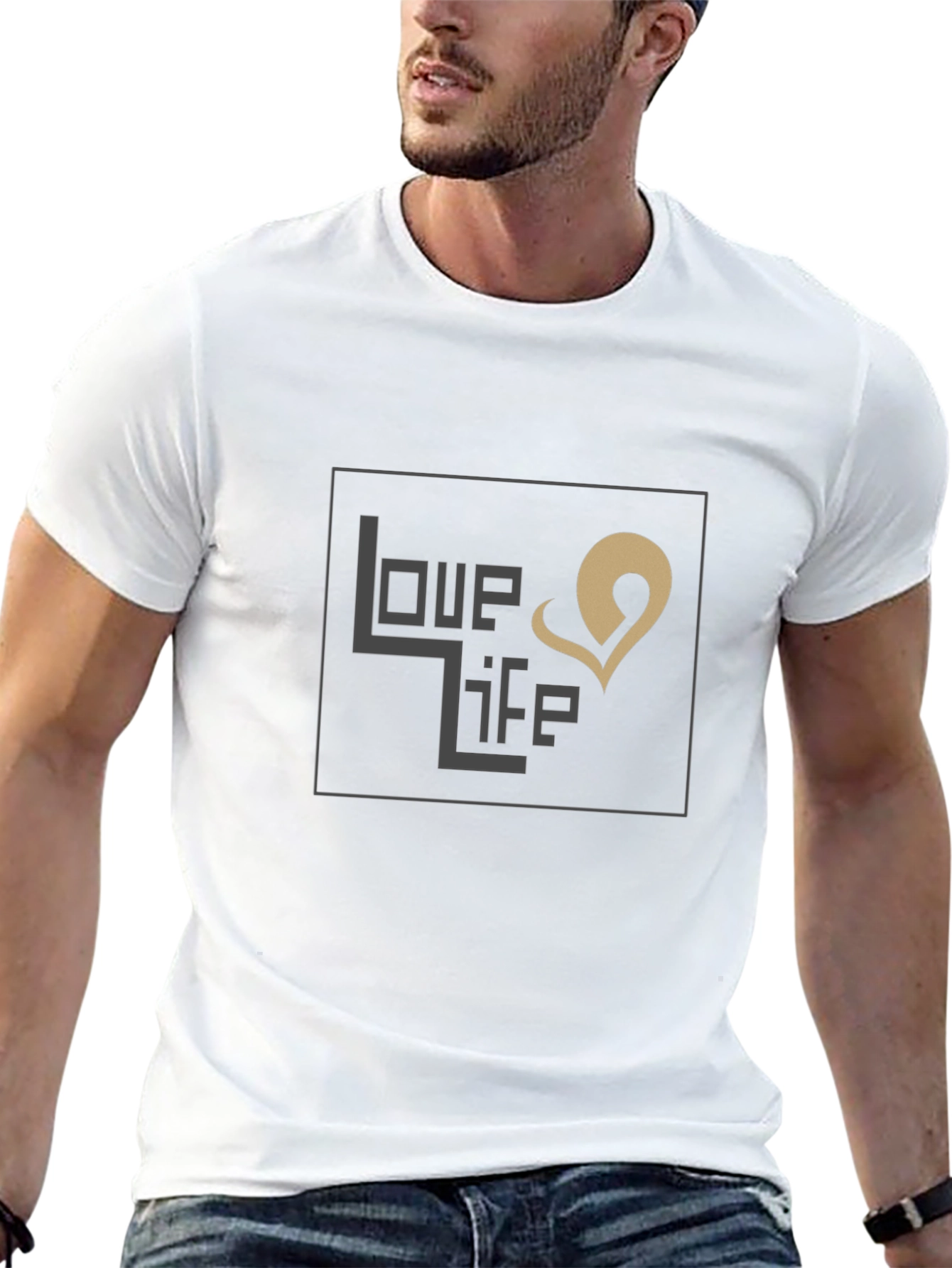 Love Life Graphic Print Black T-Shirt