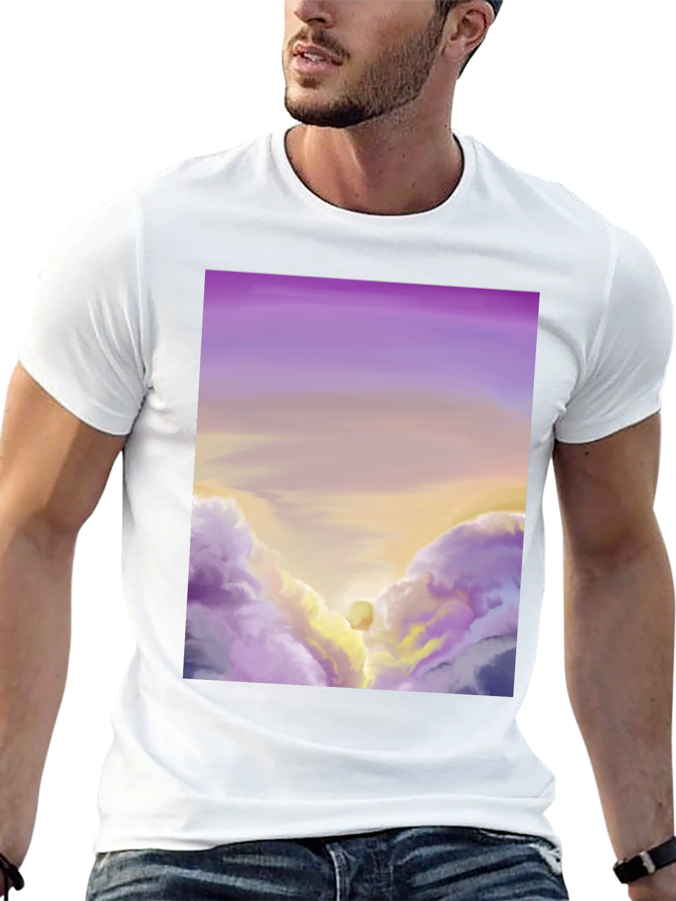 Sunset Cloudscape Graphic Tee - Artistic Comfort
