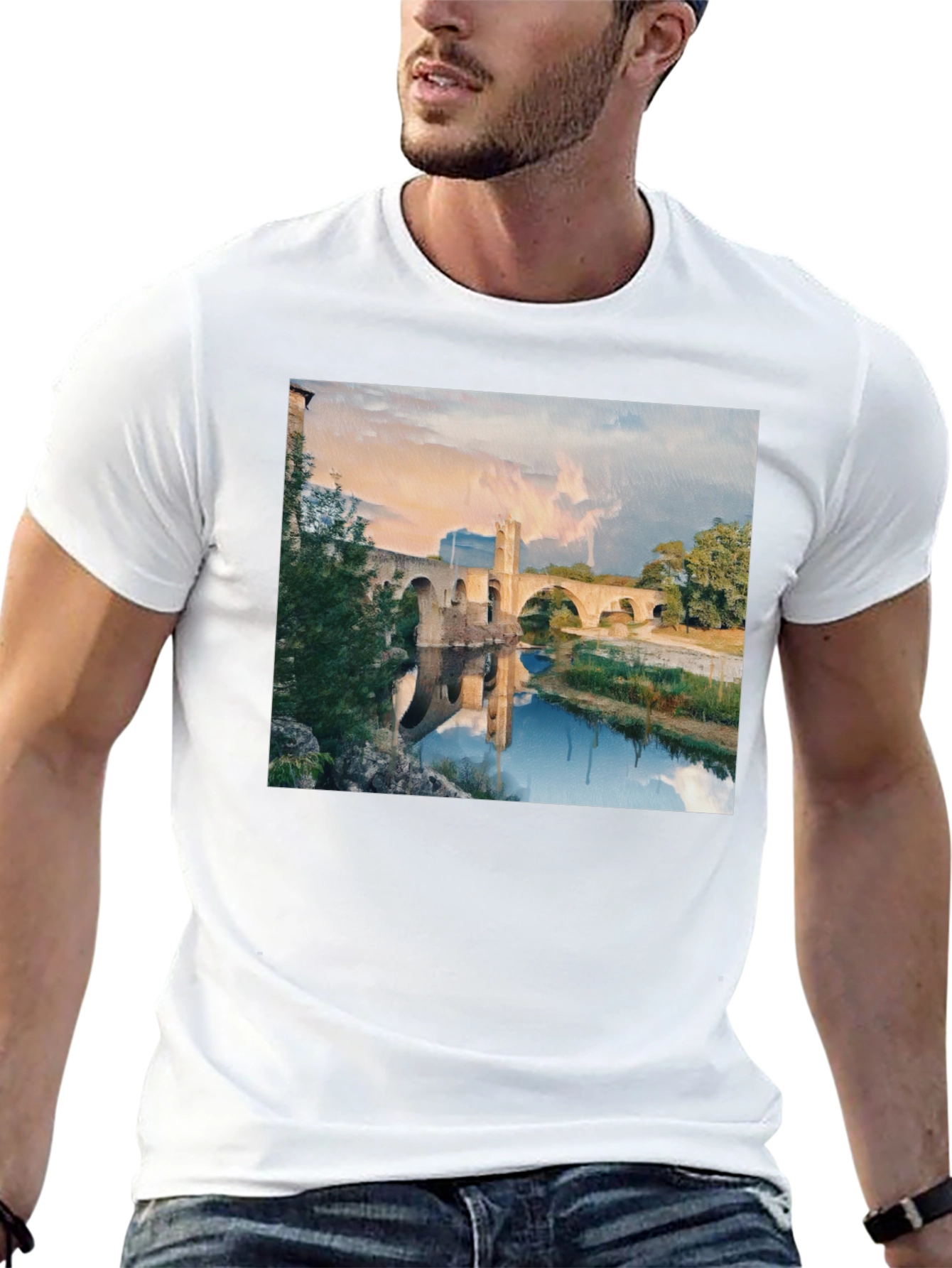 Bridge Scene Black T-Shirt