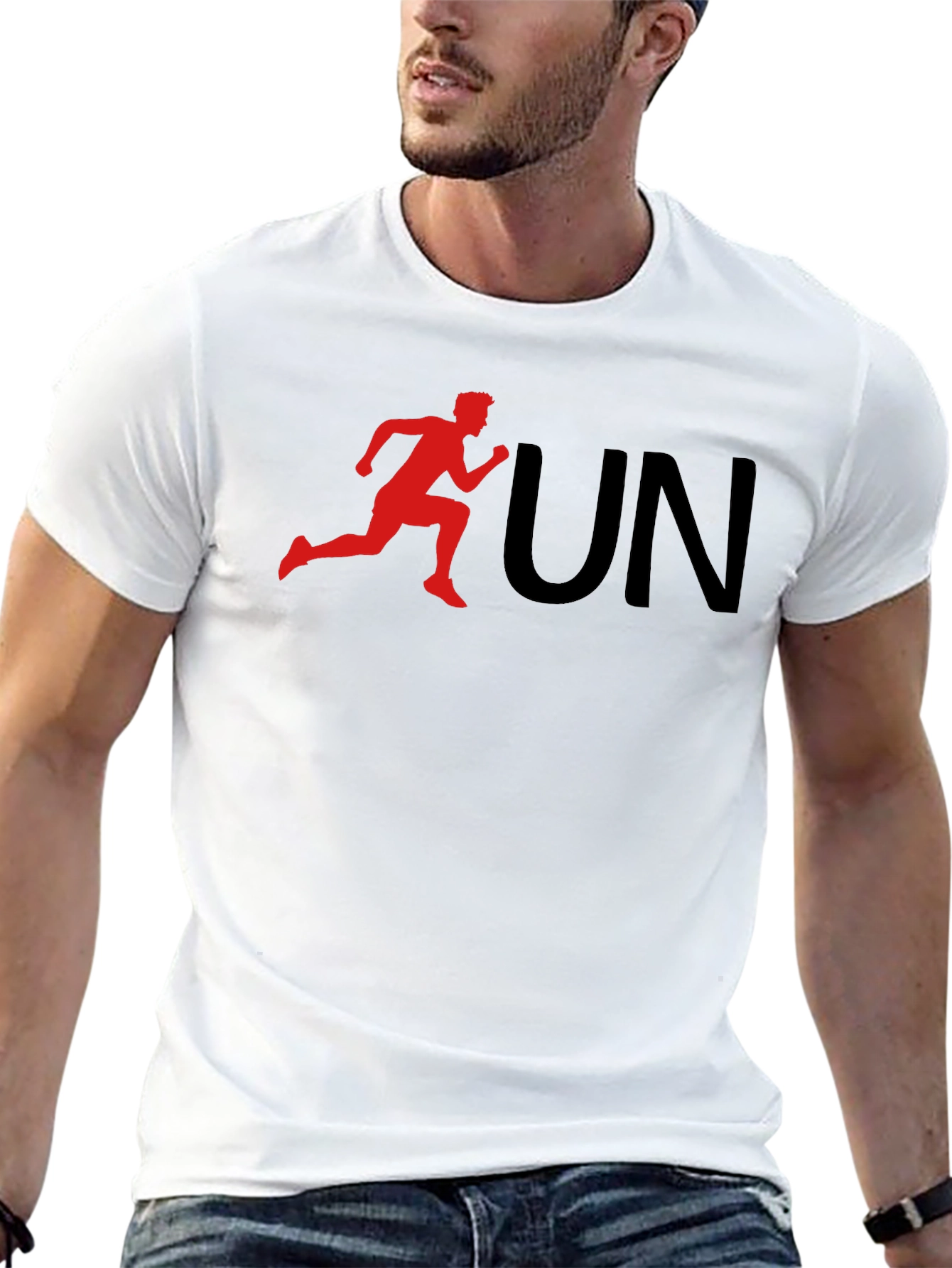 Run Graphic Tee - Black Cotton T-Shirt