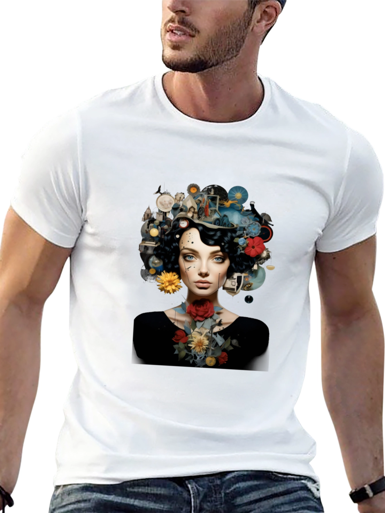 Surreal Portrait Tee - Artistic Fashion