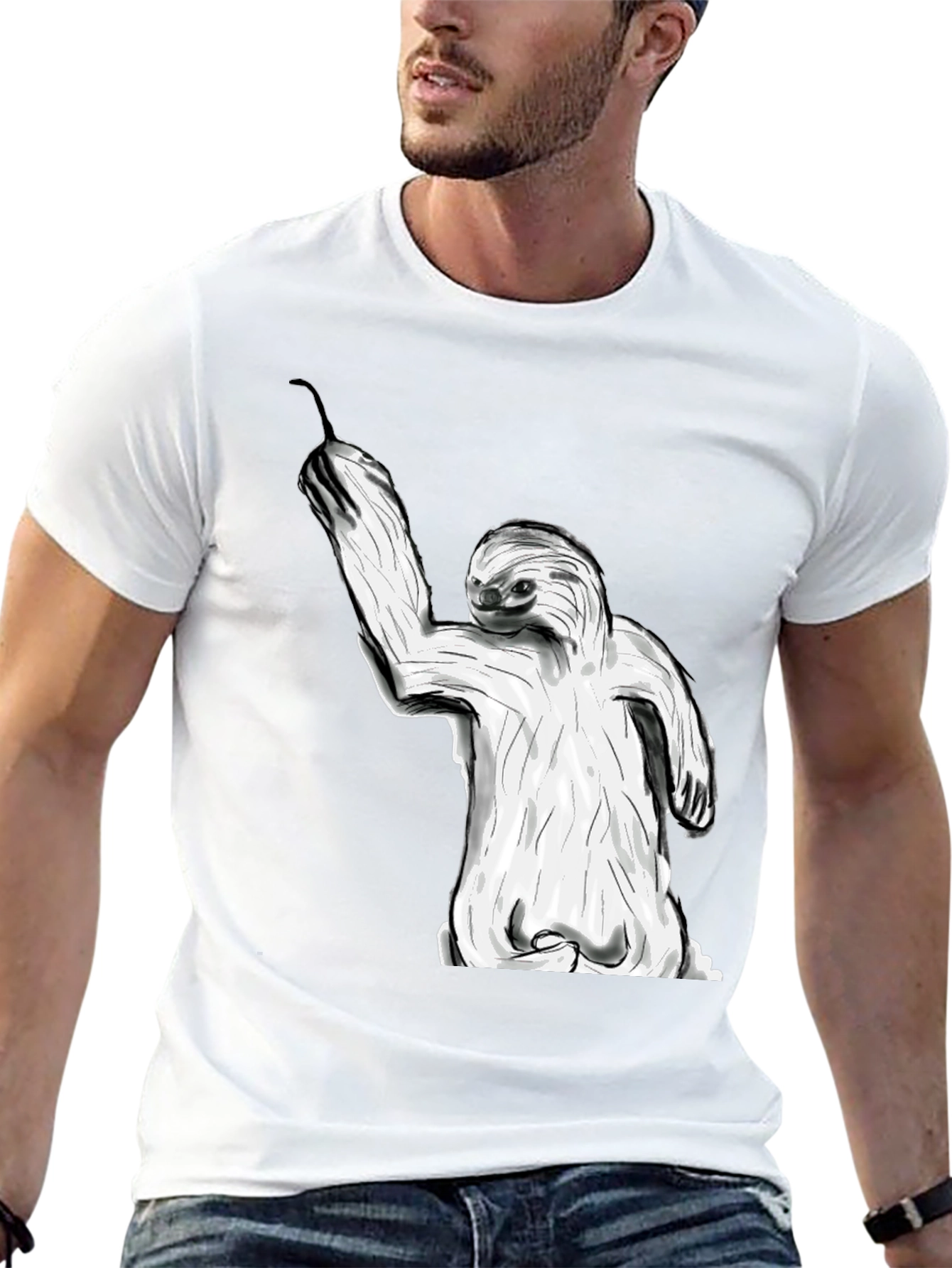 Sloth Graphic Tee - Black Casual Style