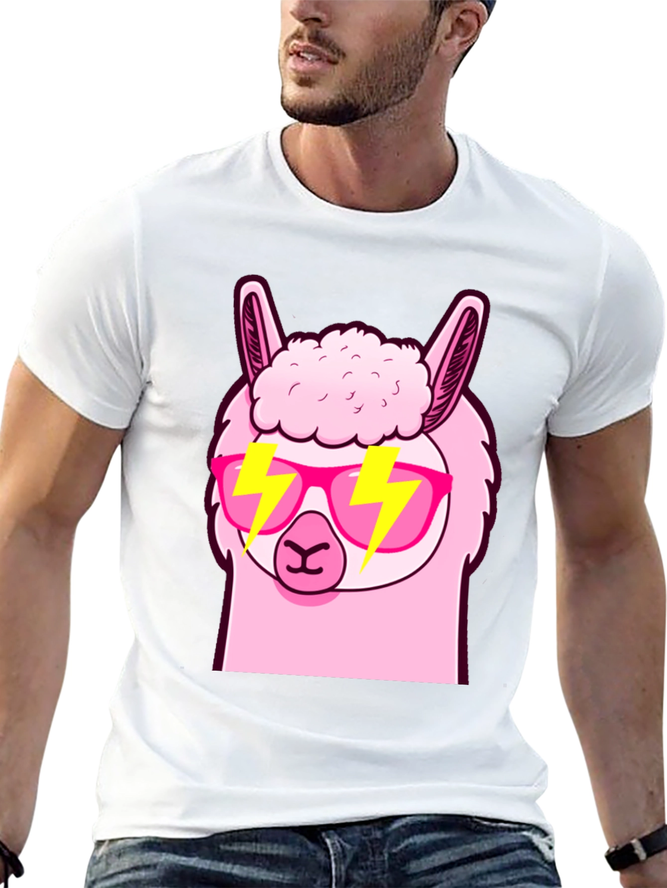 Cool Llama Graphic Tee - Stylish Black T-Shirt