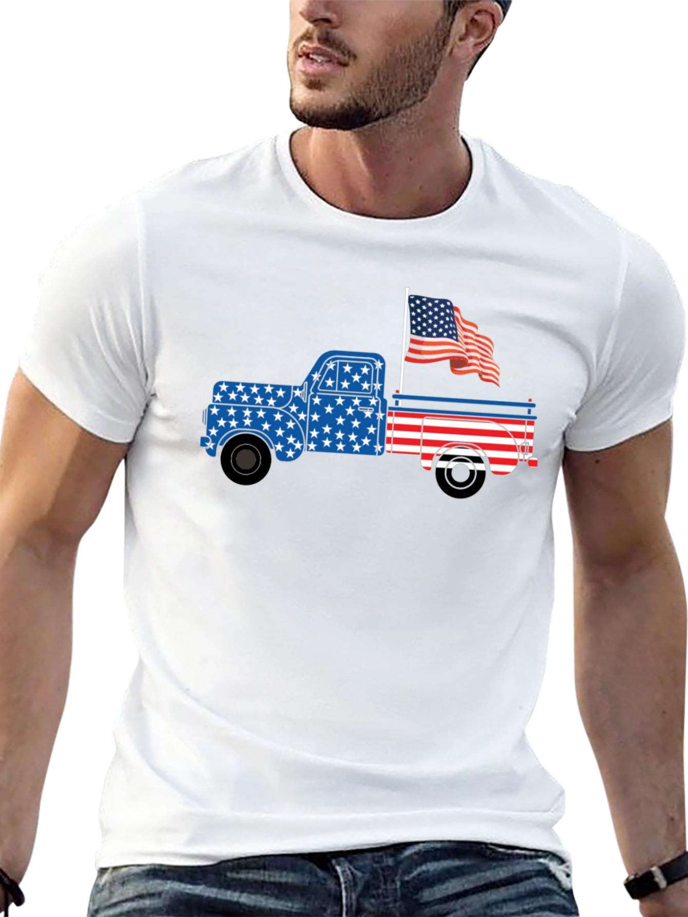 Patriotic Truck Graphic T-Shirt