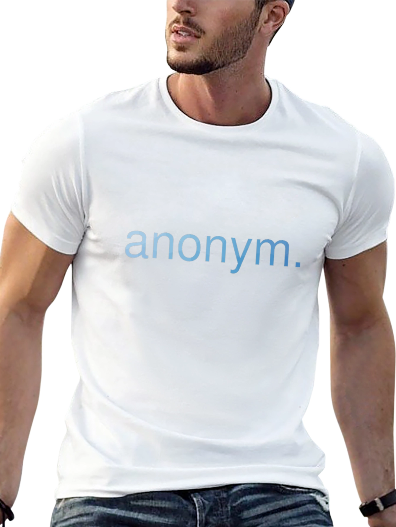 Anonym. Black Graphic Tee - Modern Casual Wear