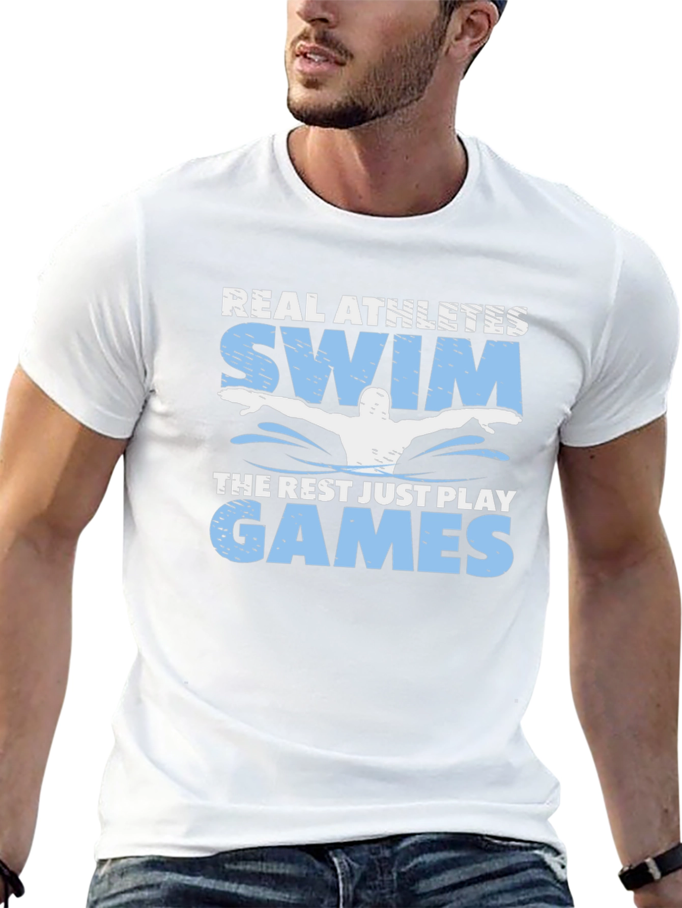 Real Athletes Swim T-Shirt - Funny Swimmer Tee