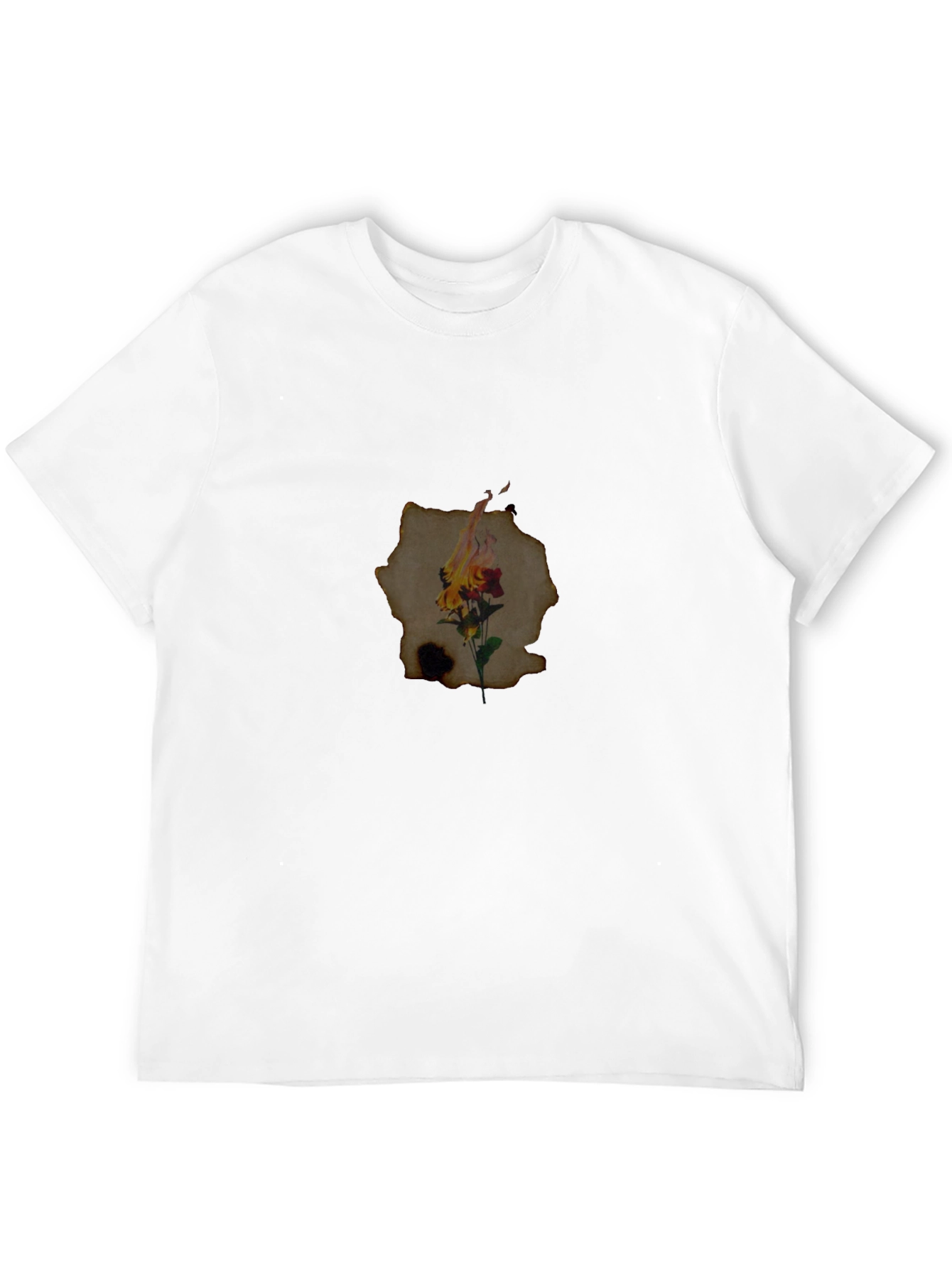 Burning Flower Graphic Tee - Unique Design