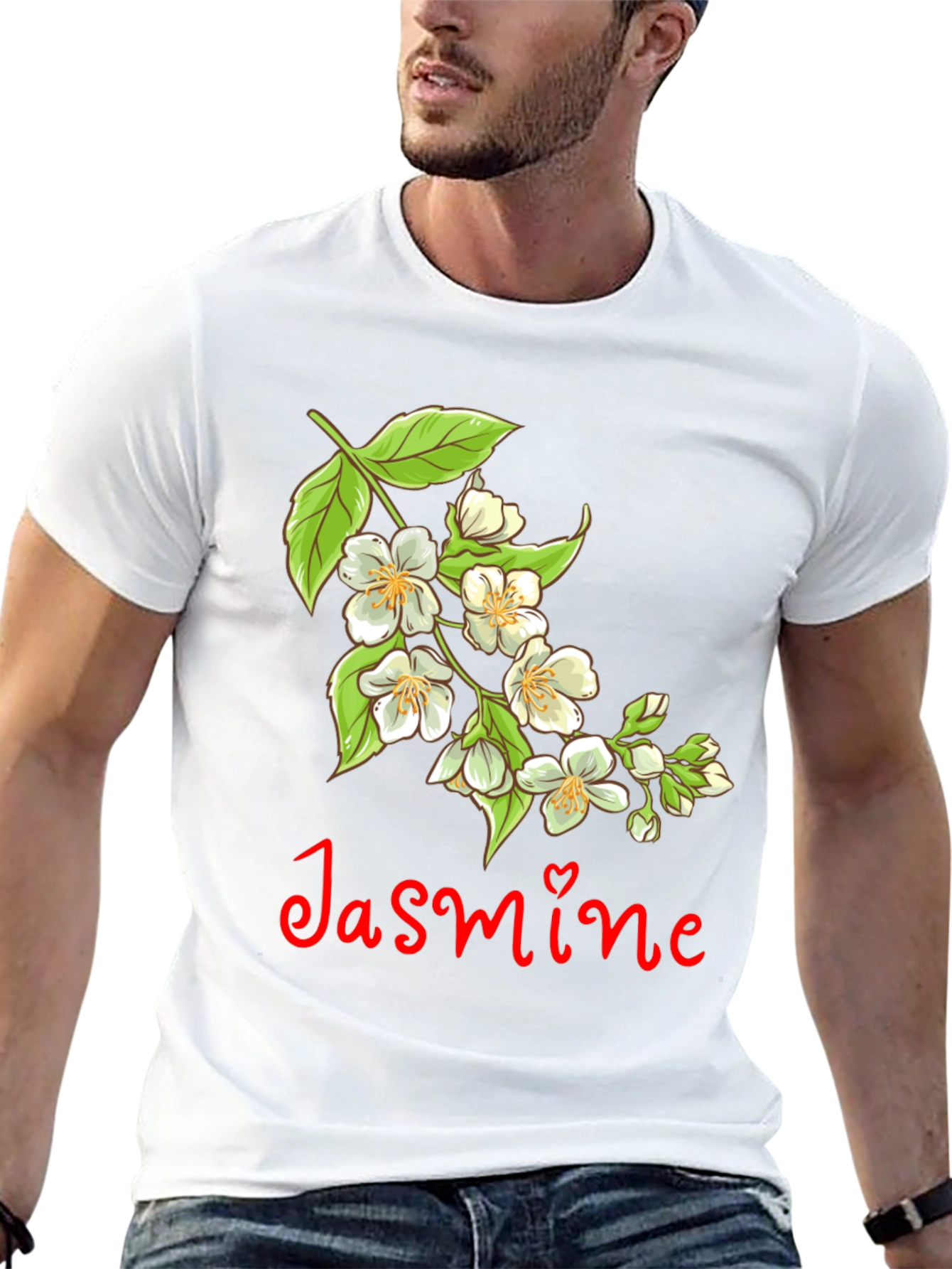 Jasmine Flower T-Shirt - Black