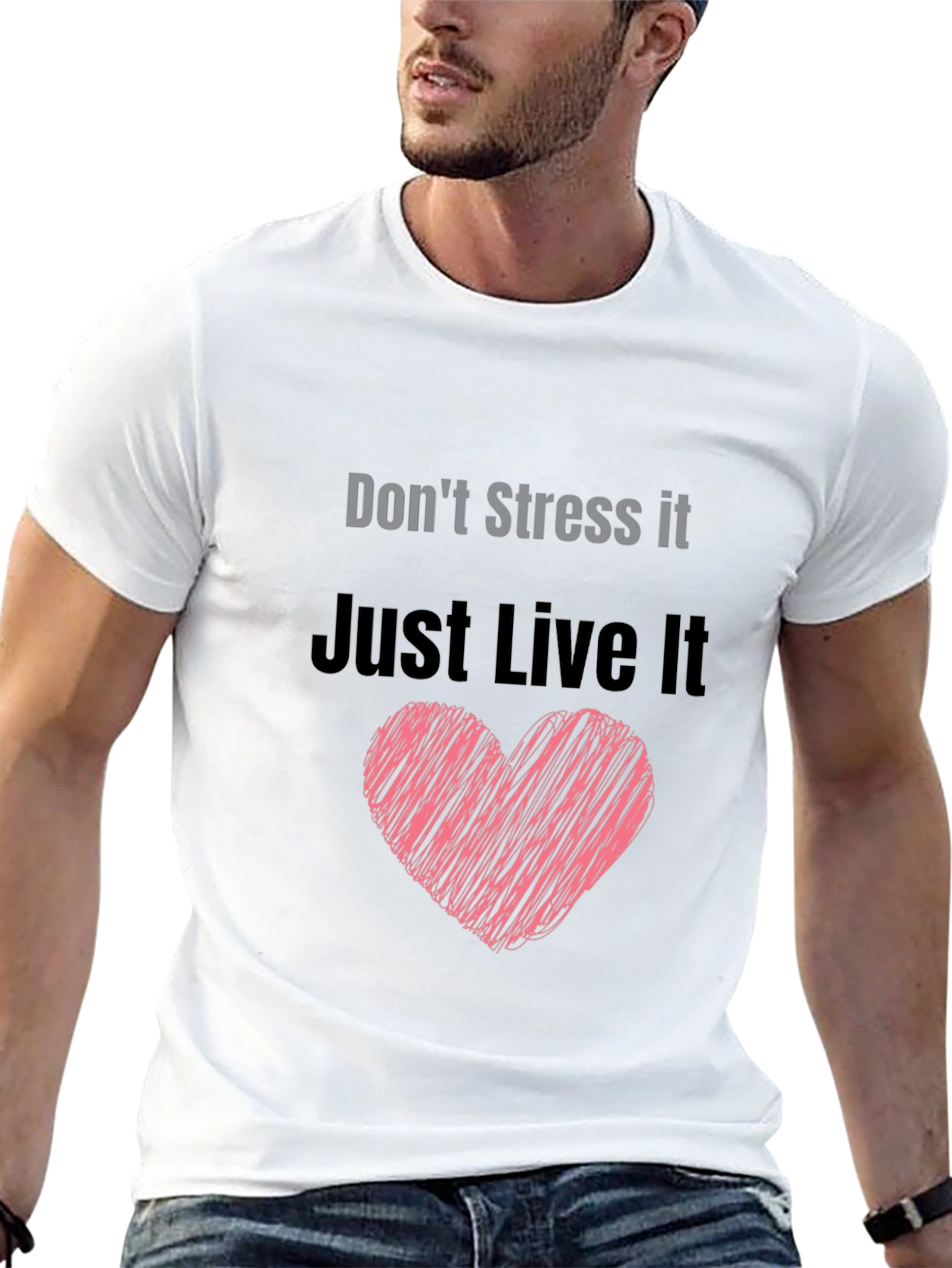 Dont Stress It Just Live It Black Tee