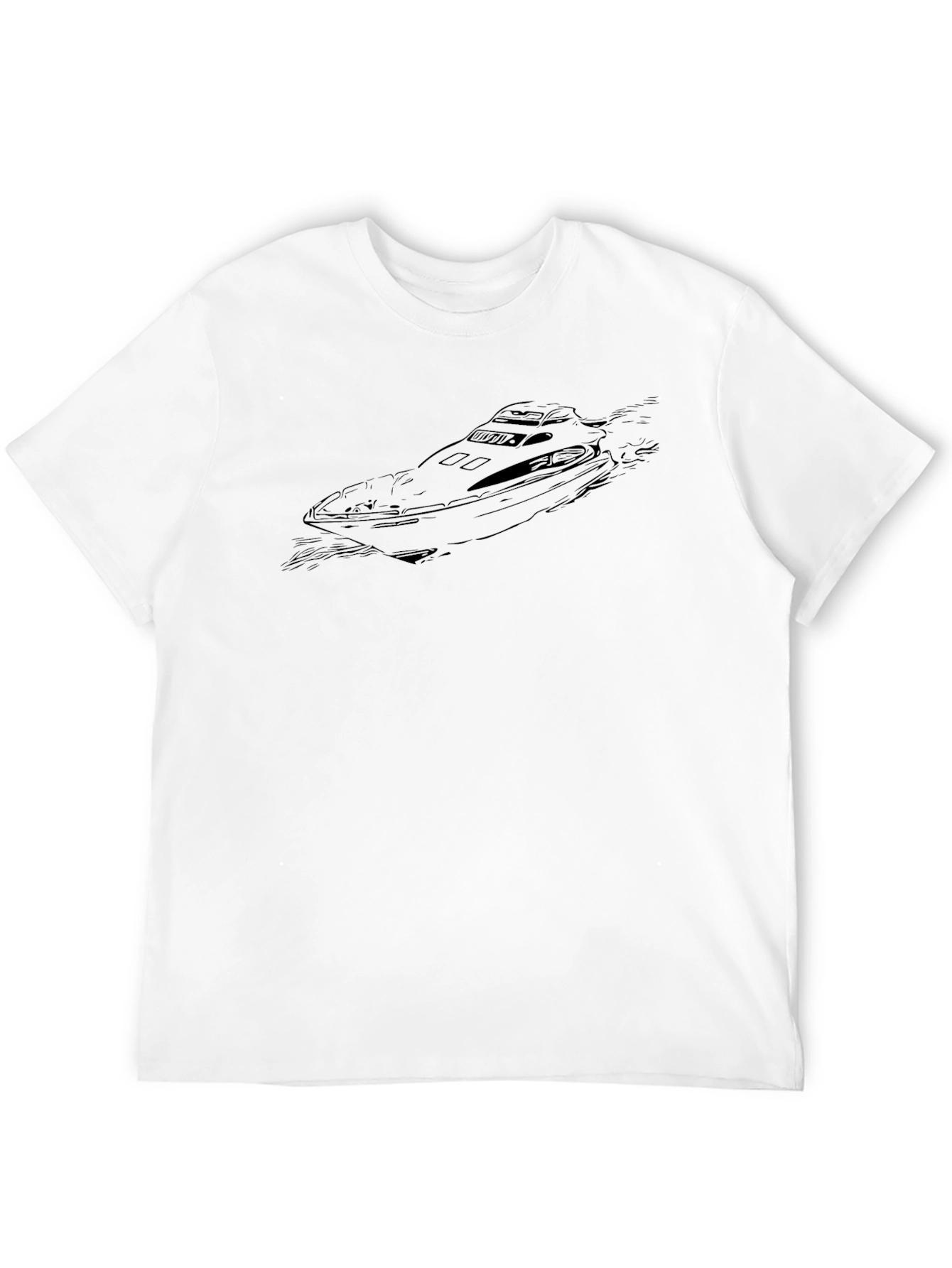 Speed Boat Graphic Tee - Black Cotton