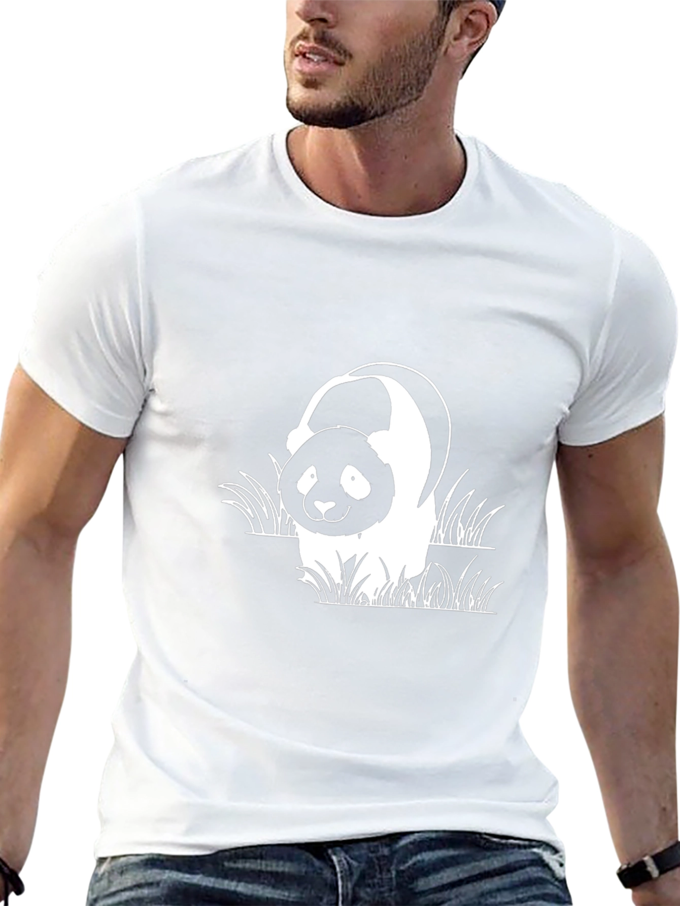 Panda Bear Graphic Black T-Shirt