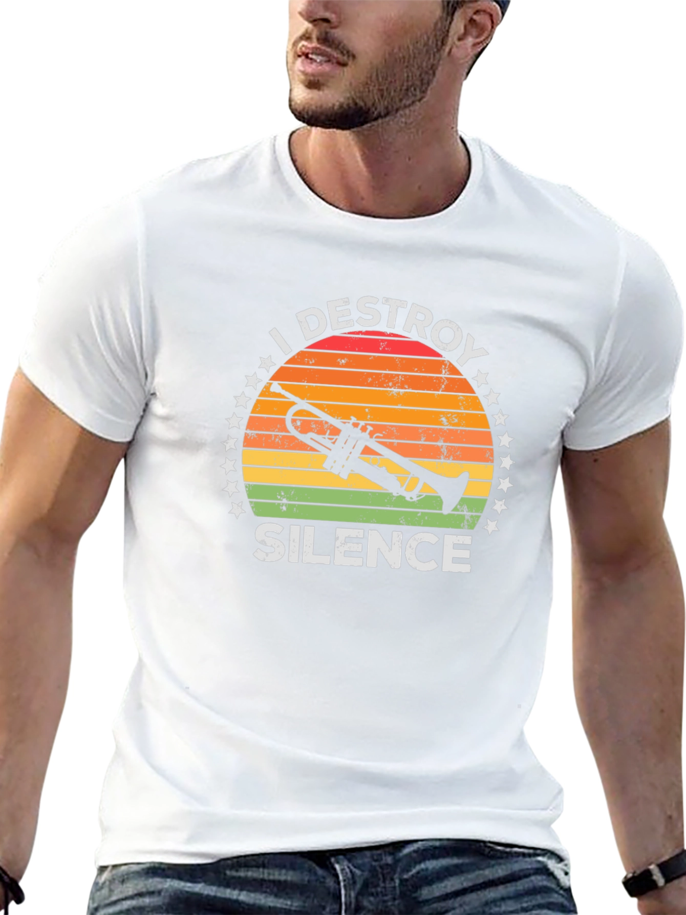 I Destroy Silence Trumpet Graphic Tee