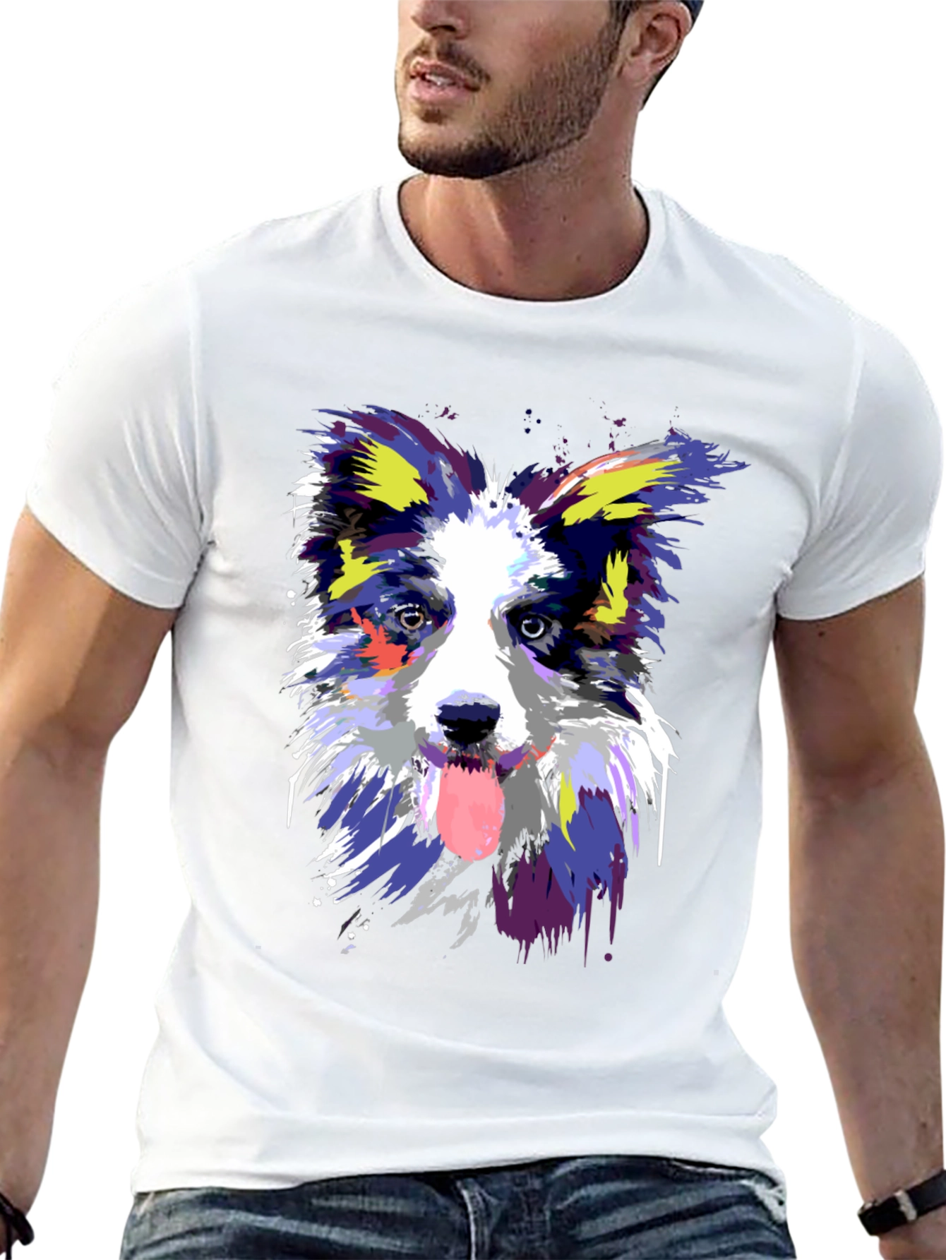 Dog Art Graphic Black T-Shirt