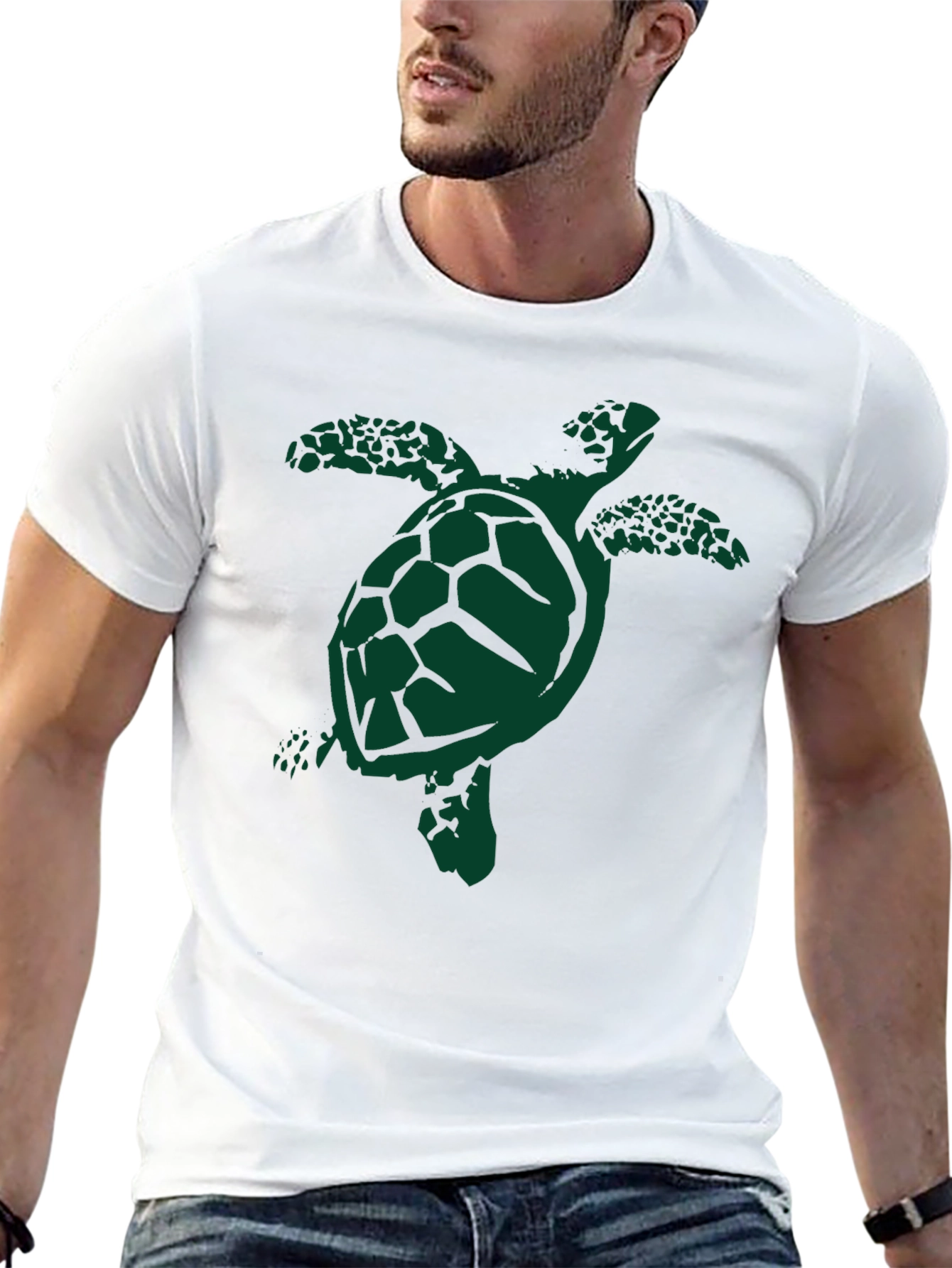 Turtle Graphic T-Shirt - Casual Black Tee