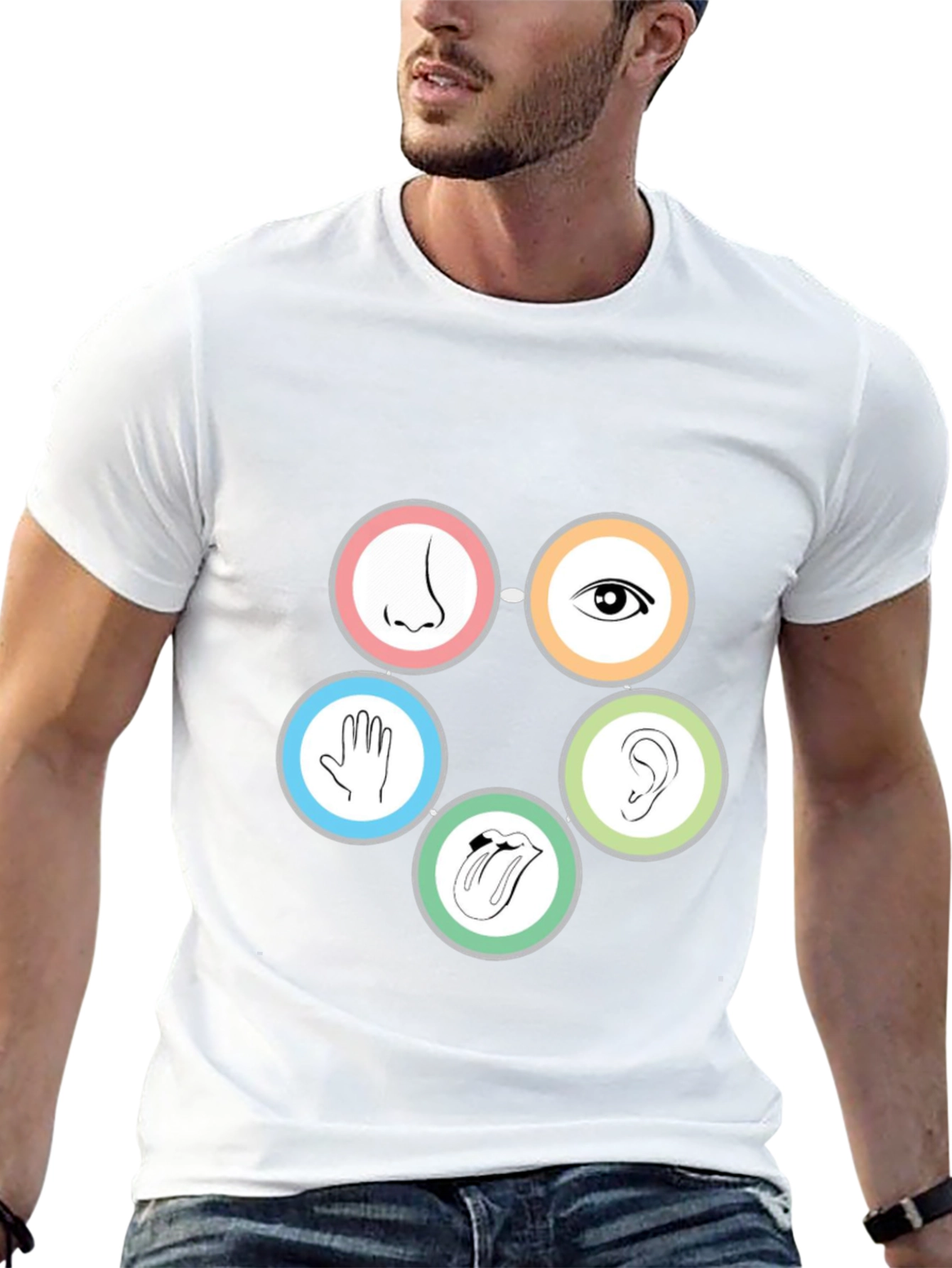 Senses Graphic Tee - Black Cotton T-Shirt