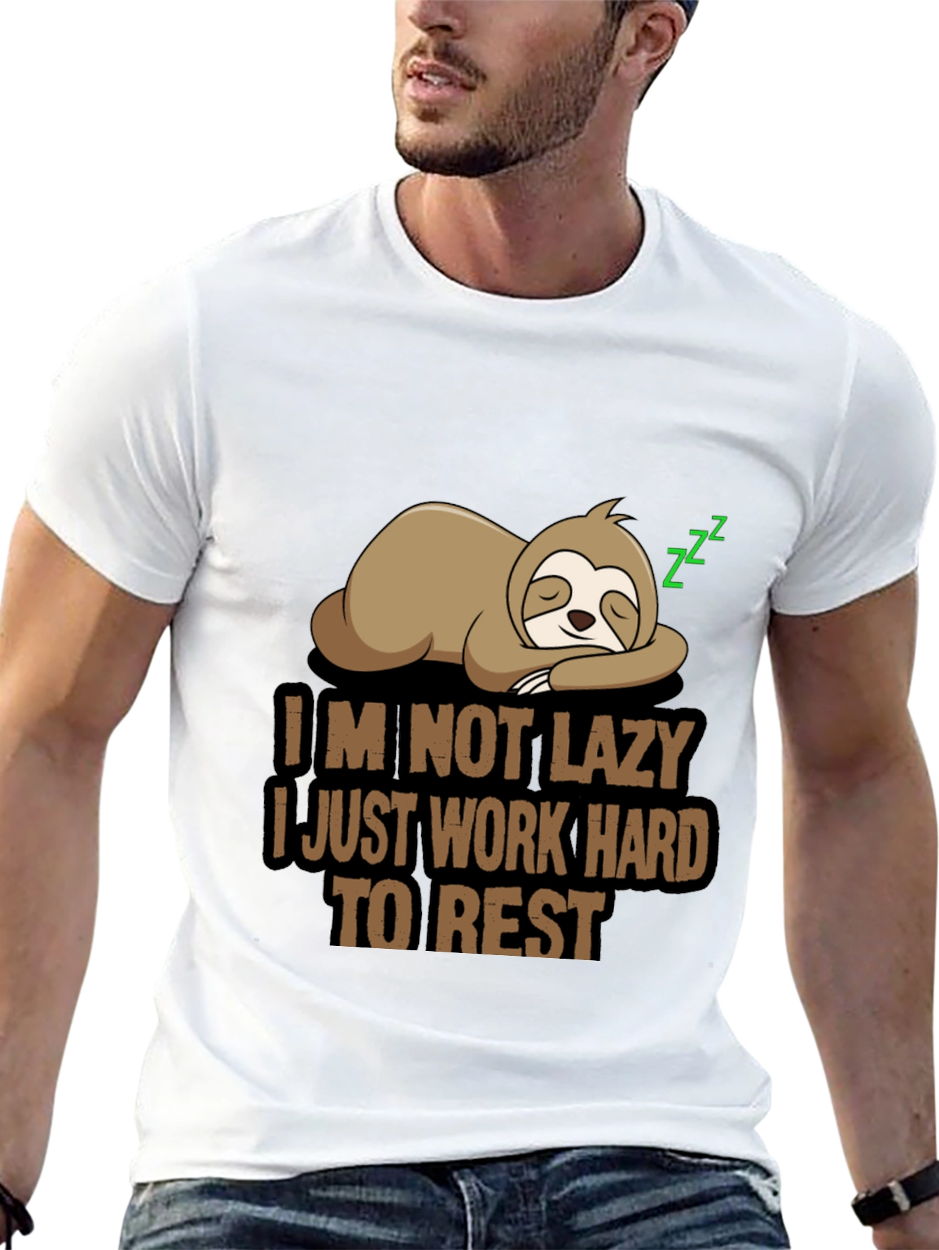 Funny Sloth T-Shirt - Im Not Lazy Design