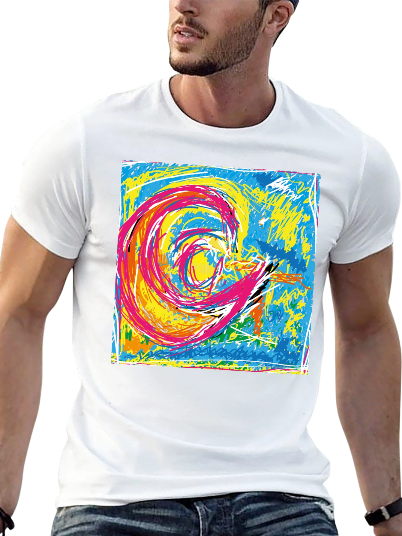 Abstract Swirl Graphic T-Shirt - Unisex Cotton Tee