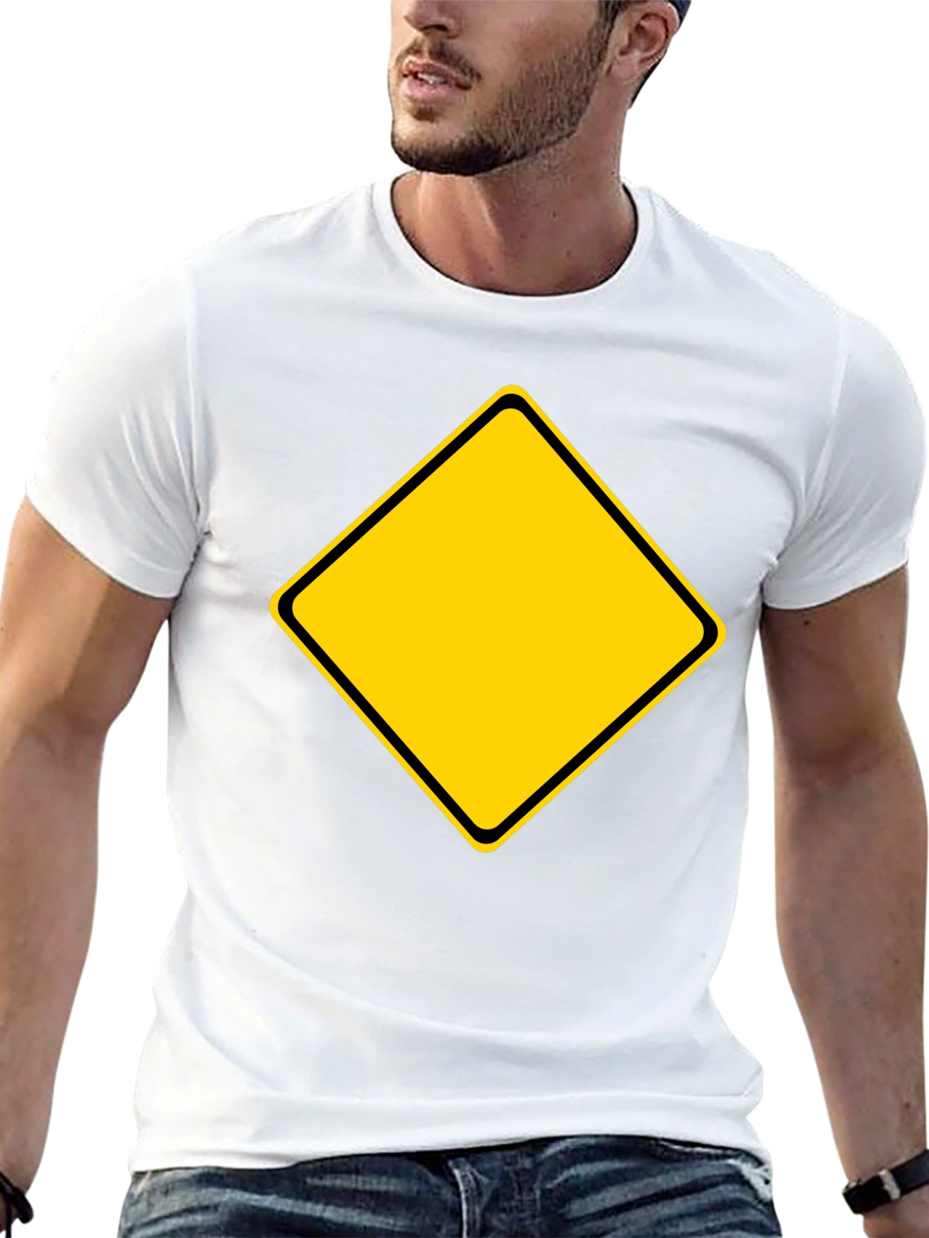 Caution Sign Graphic Tee - Black T-Shirt