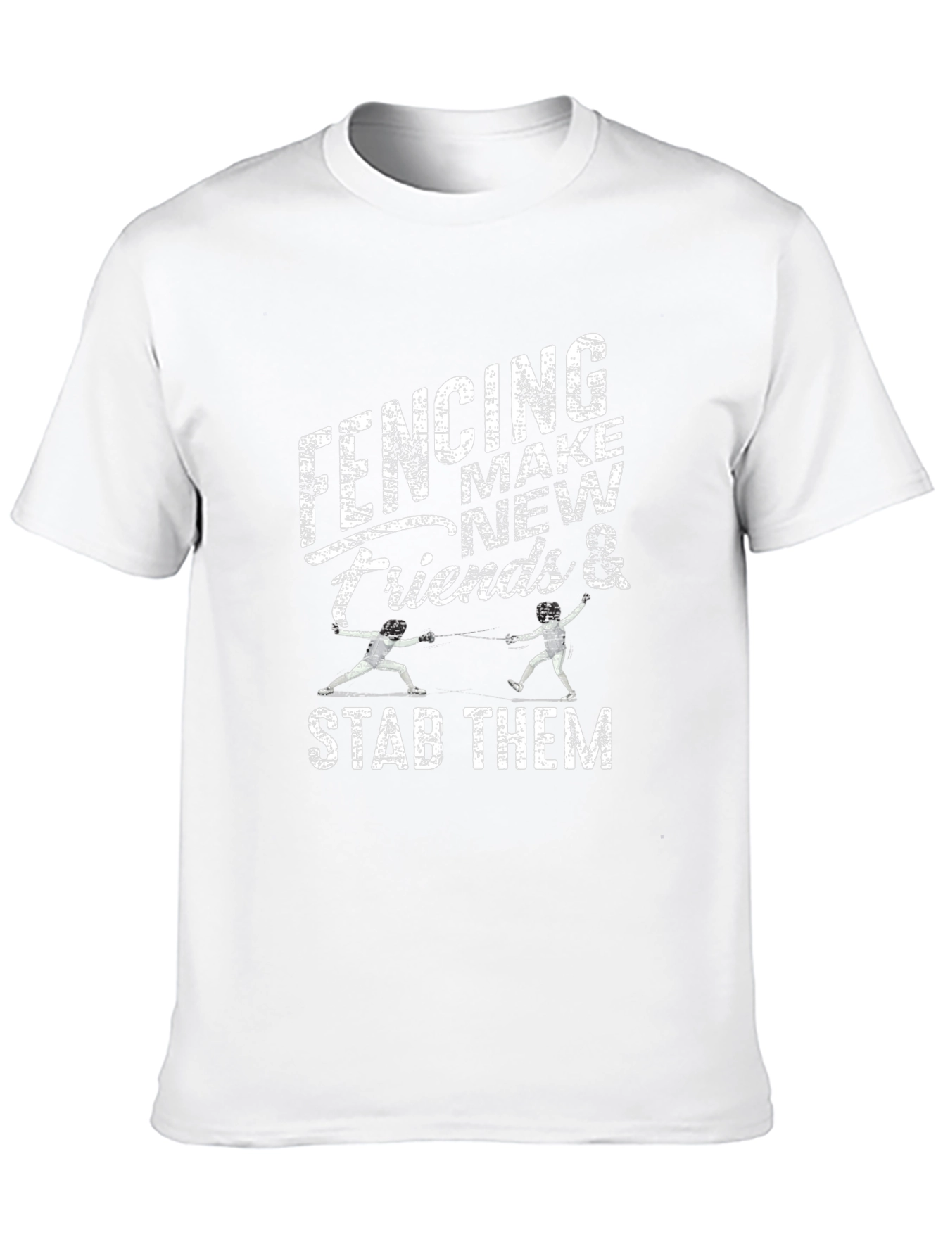 Fencing Make New Friends & Stab Them Black T-Shirt
